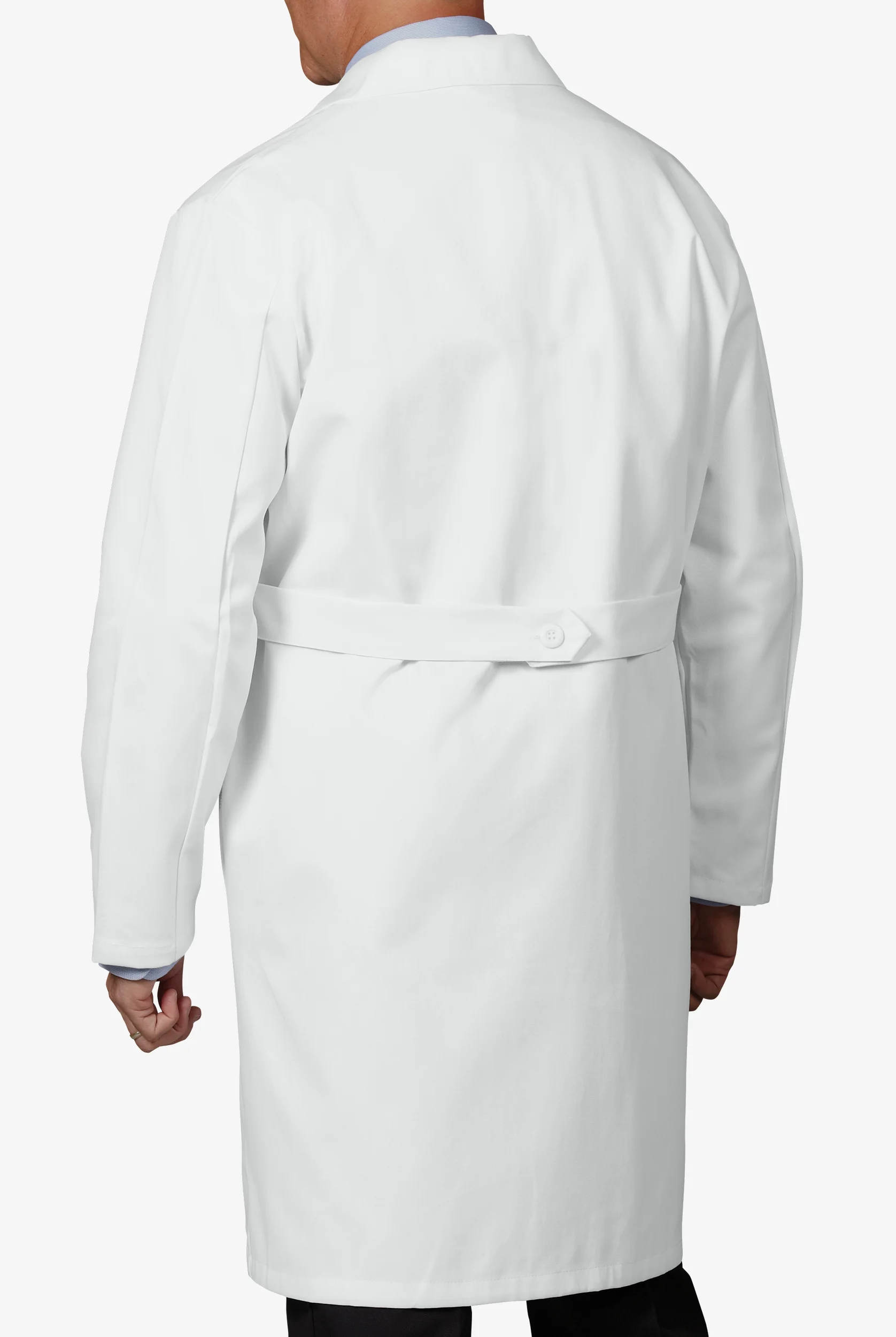 Bata de laboratorio Fashion Seal con botones de tela anudada y 3 bolsillos para hombre