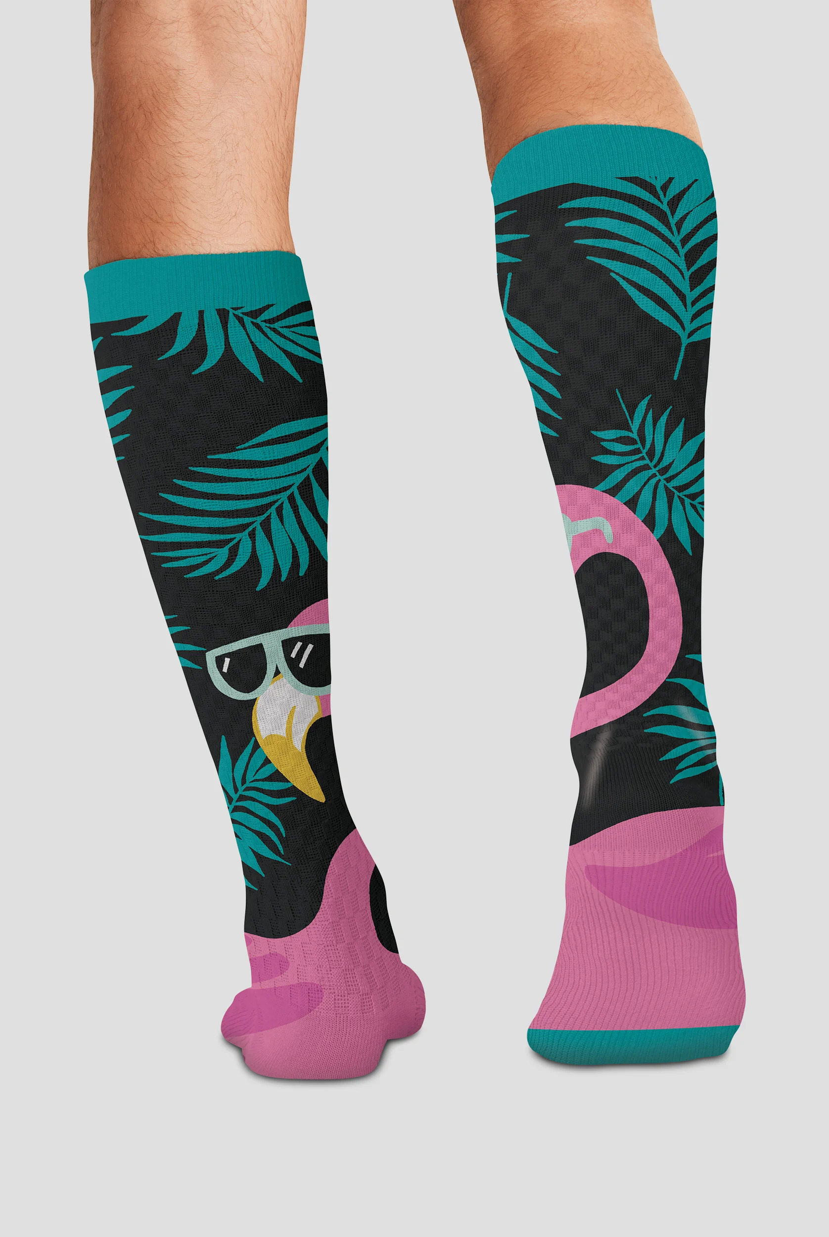 Cherokee Cool Flamingo Men's 10-15 mmHg Light Compression Socks