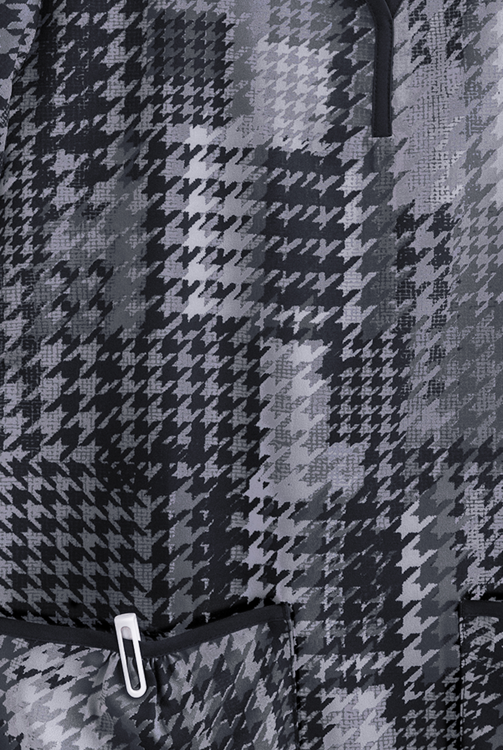 koi Lite™ Houndstooth Platinum Eve Women's 2-Pocket Y-Neck Print Scrub Top