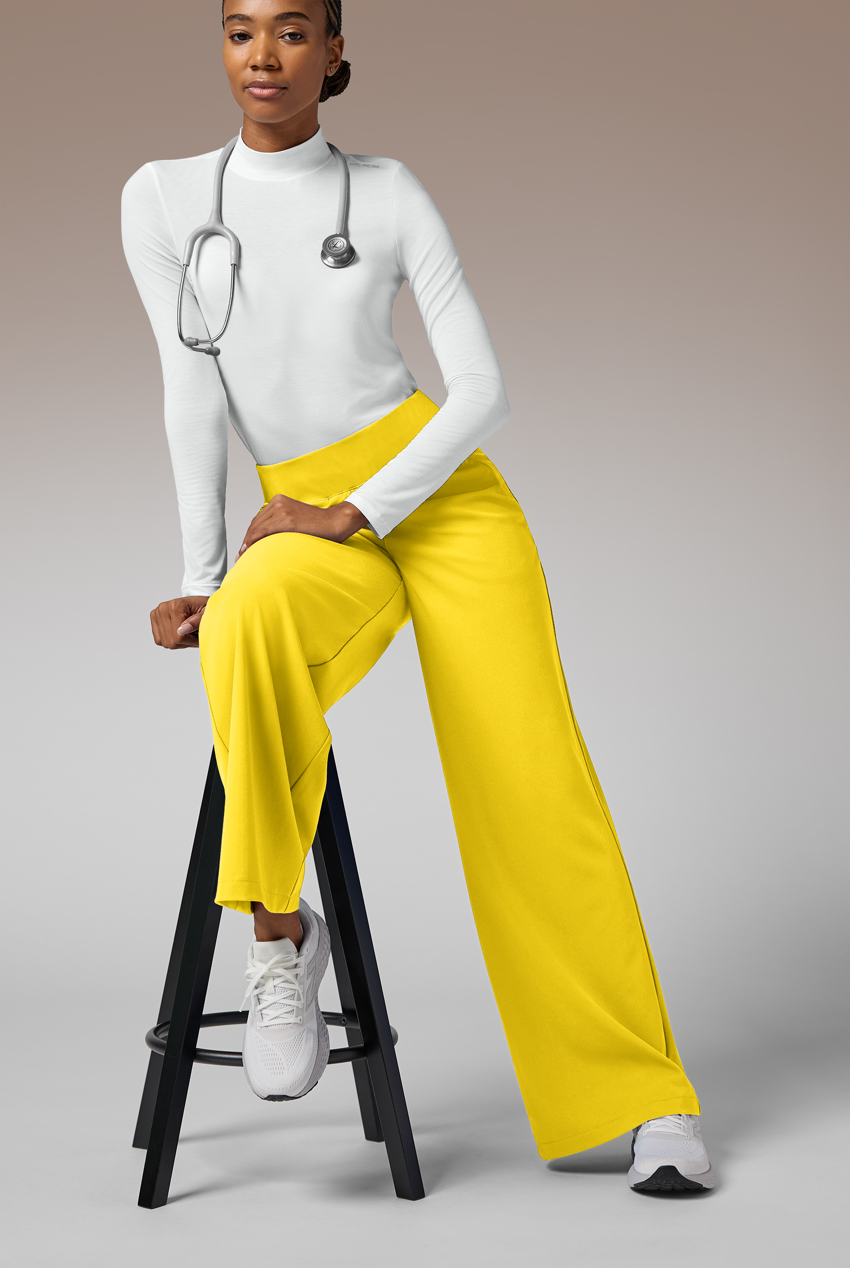 Hypothesis Y-Band Women's 6-Pocket Yoga-Style Knit Waist Wide Leg Scrub Pant