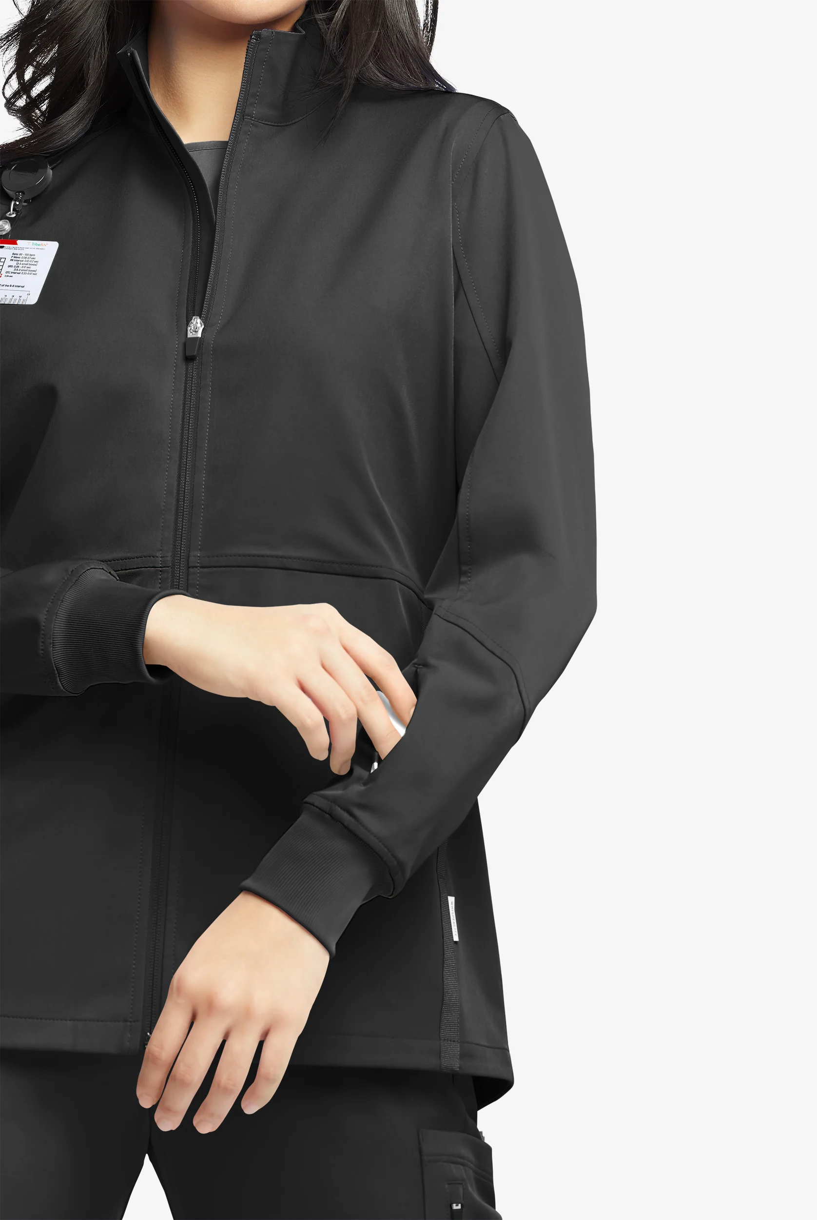 WhisperLite Women’s Eris  5-Pocket Zip-Front Adjustable Waist Scrub Jacket