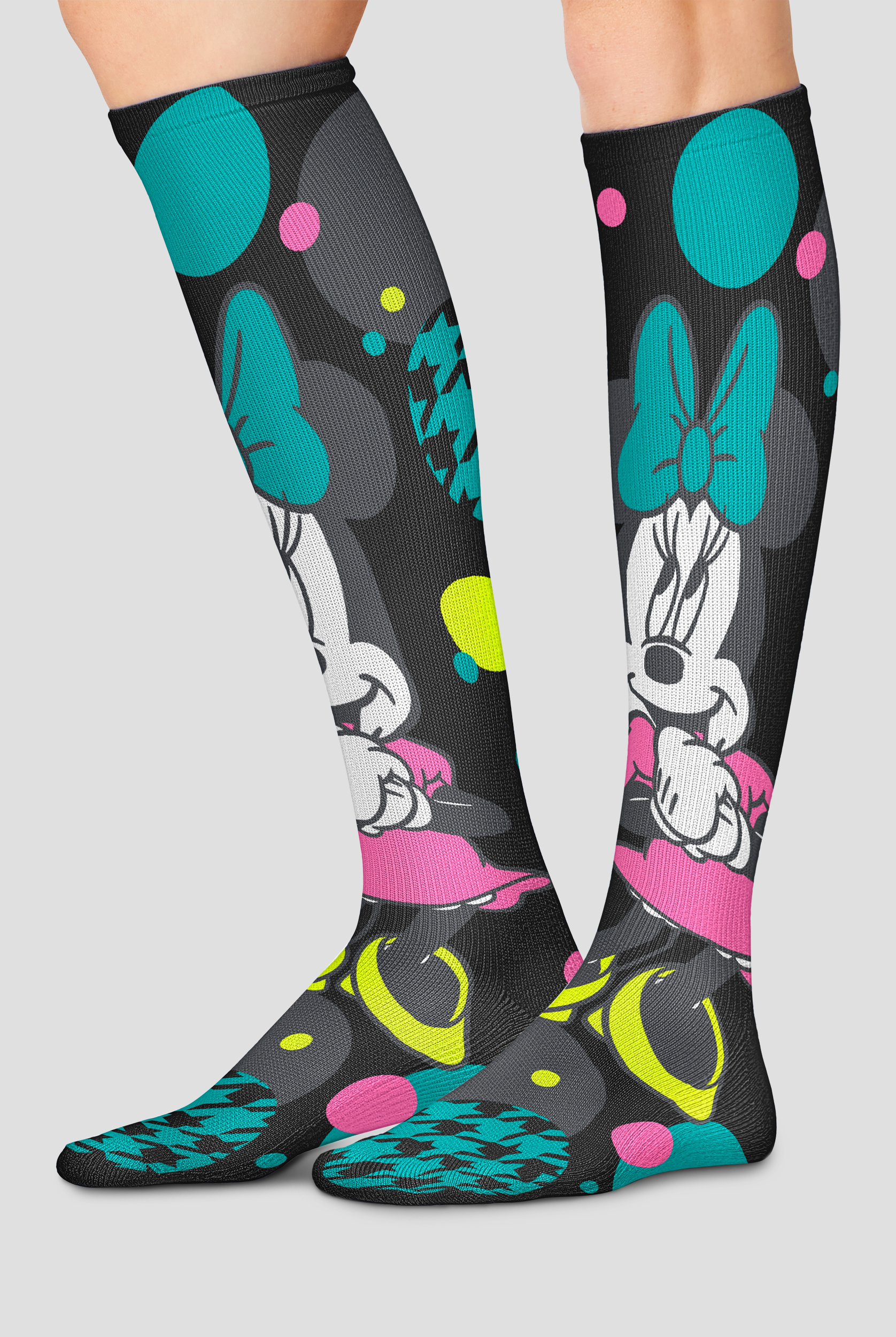 Tooniforms Minnie Houndstooth Women's 10-15 mmHG Light Compression Socks