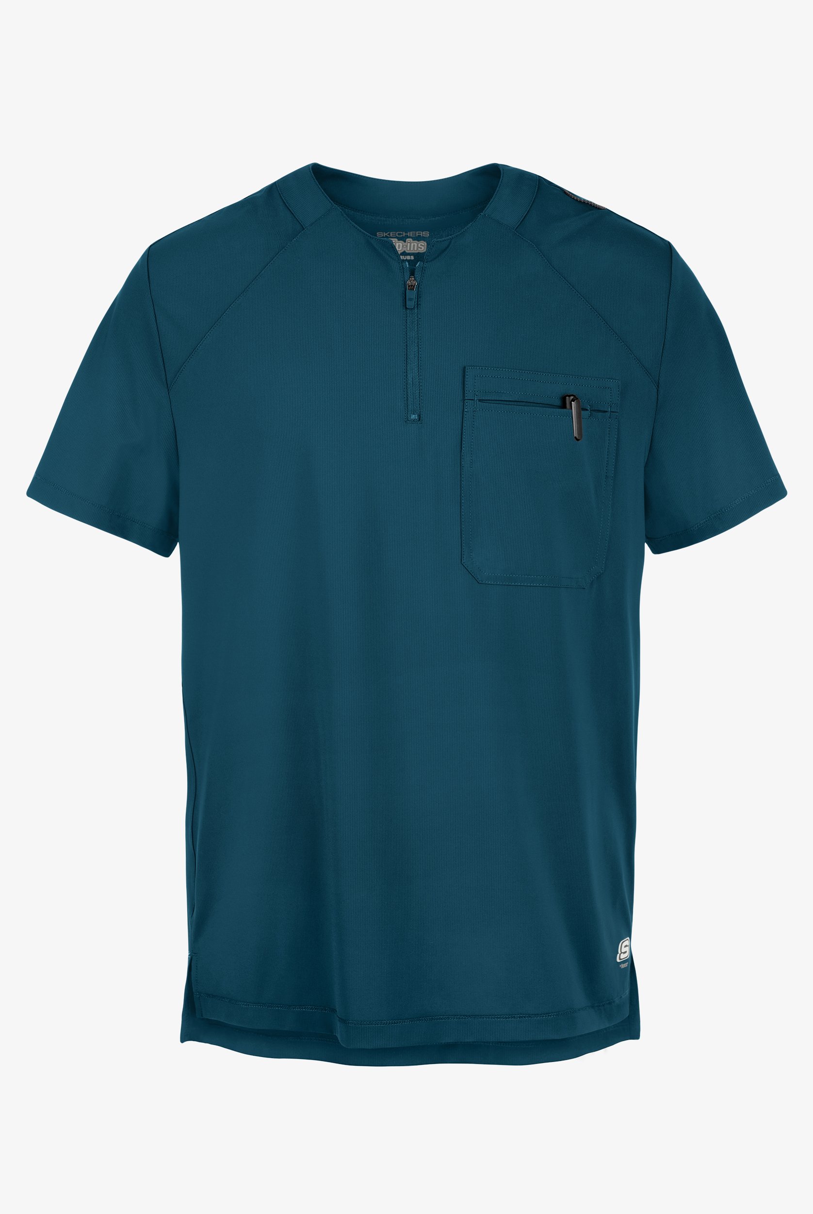 Camisa m&eacute;dica Skechers by Barco Slip-ins Flex STRETCH con cuello redondo con cremallera y 1 bolsillo para hombre