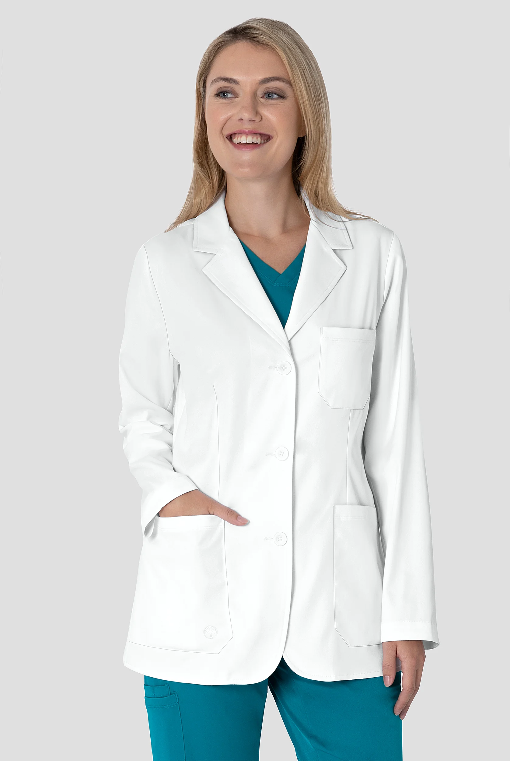 Healing Hands White Coat Minimalist Women's 29" 5-Pocket STRETCH Lab Coat