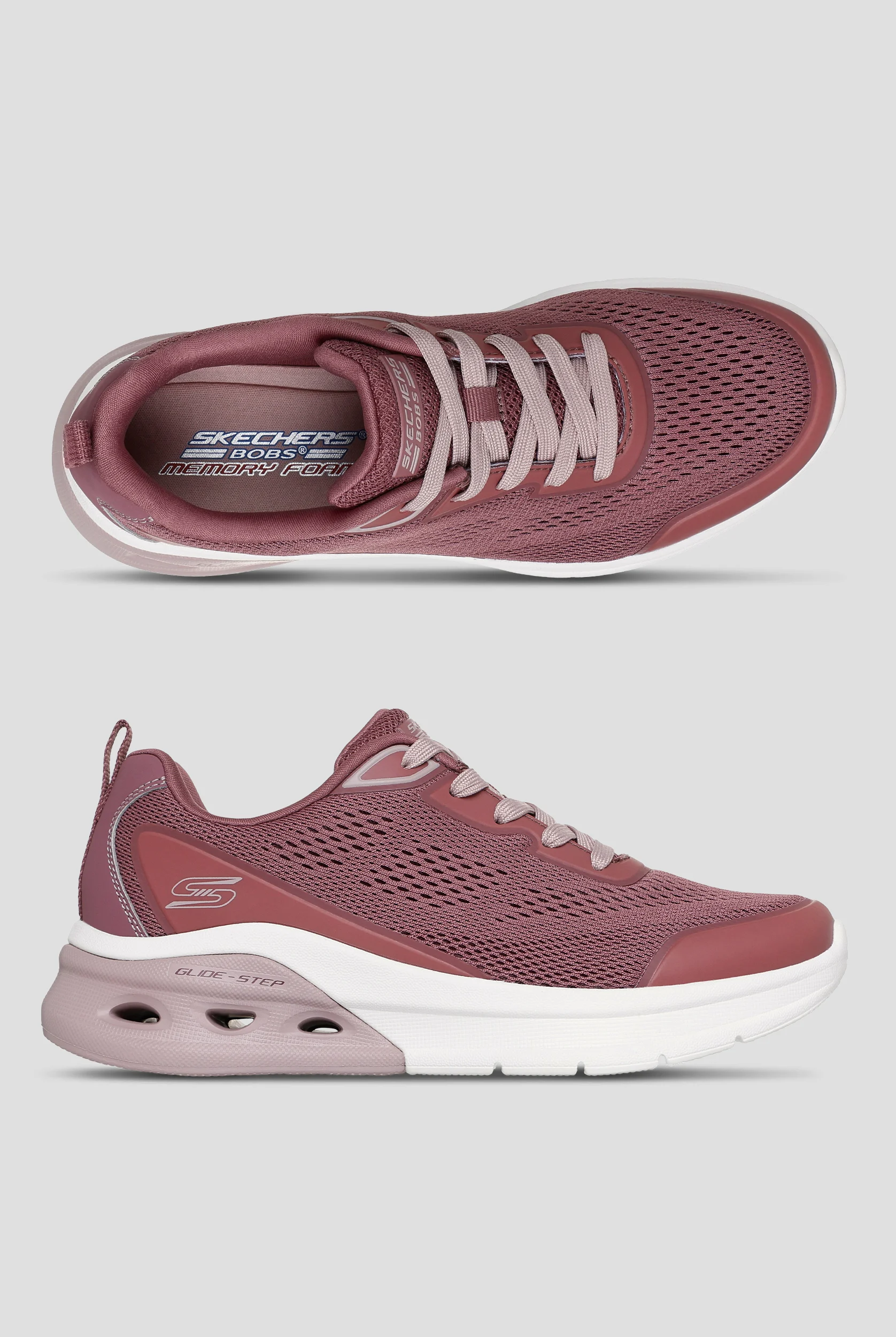 Skechers Bobs Sport Women's Knit Lace Up Glide-Step Sneaker