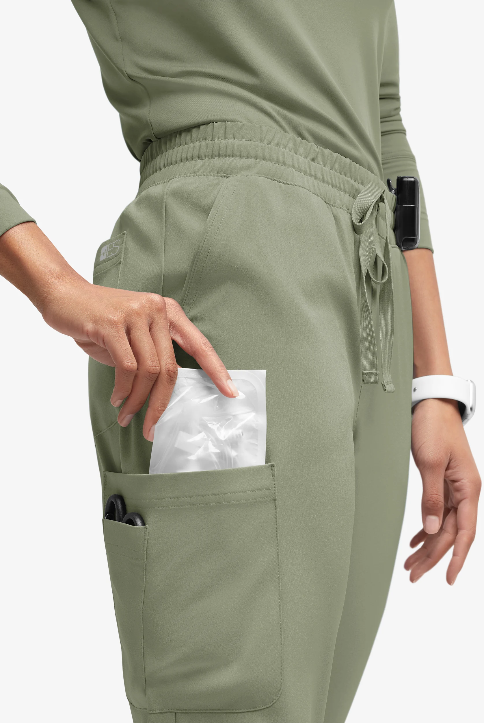 Easy STRETCH Naya Women’s Natural Waist 6-Pocket Straight Leg Scrub Pants - Tall