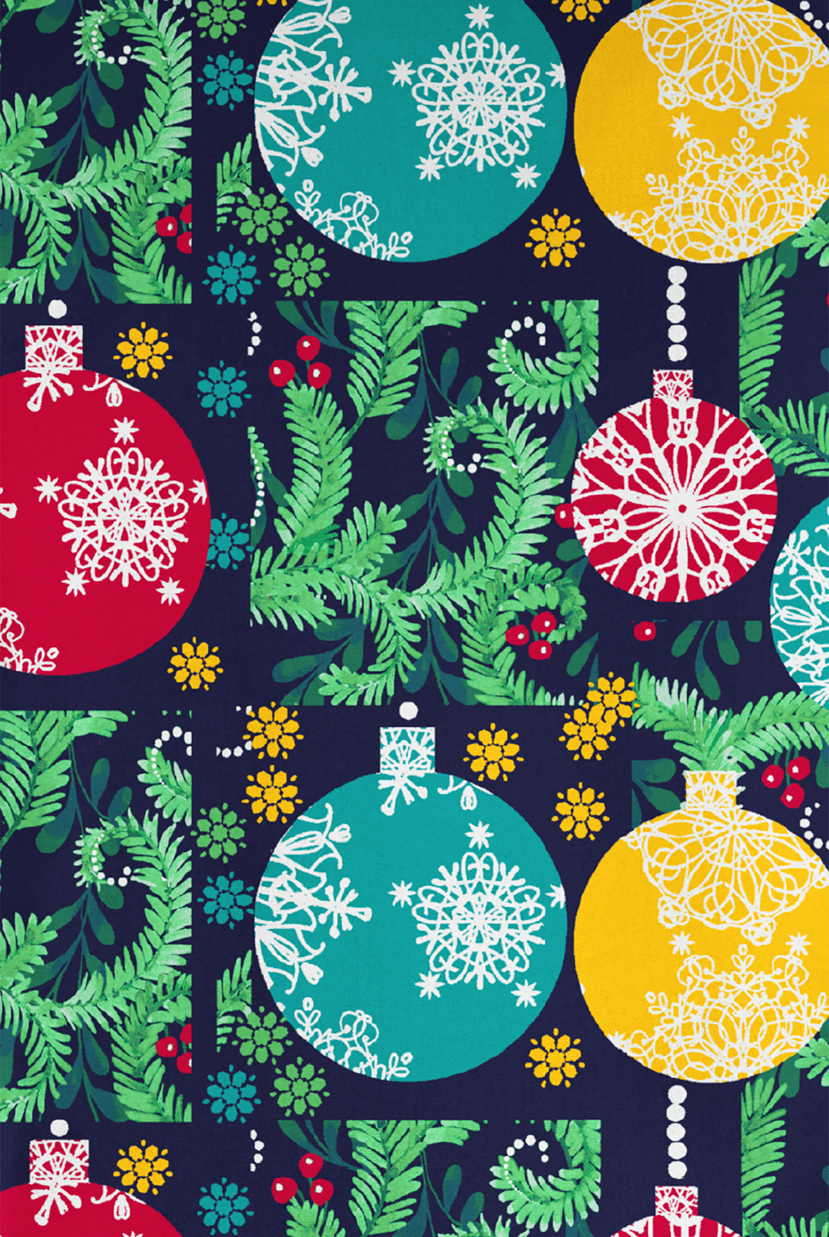 Butter-Soft Originals Baubles And Berries Navy Women's 7-Pocket Rounded V-Neck Print Scrub Top