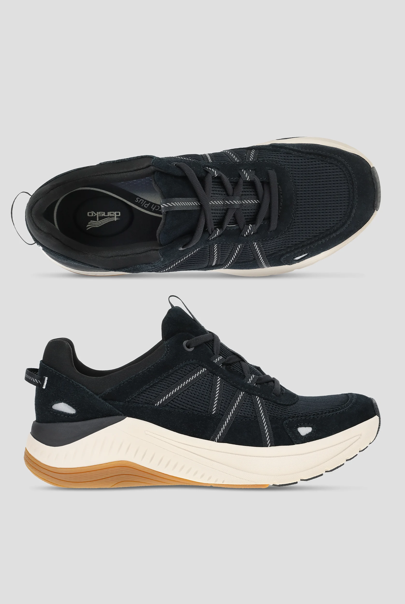 Dansko Women's Poppy Black Suede Lace up Shoe