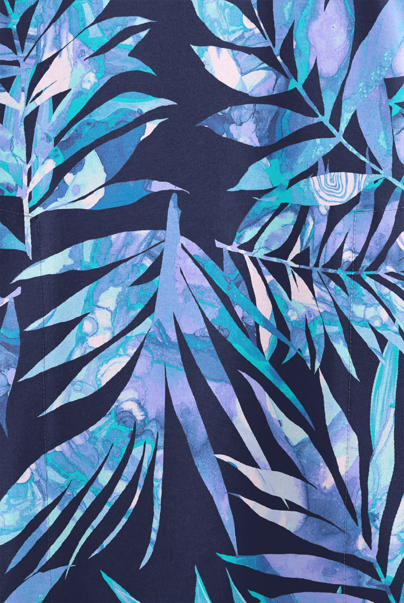 Easy STRETCH Watercolor Tropical Women's 3-Pocket High Low V-Neck Print Scrub Top