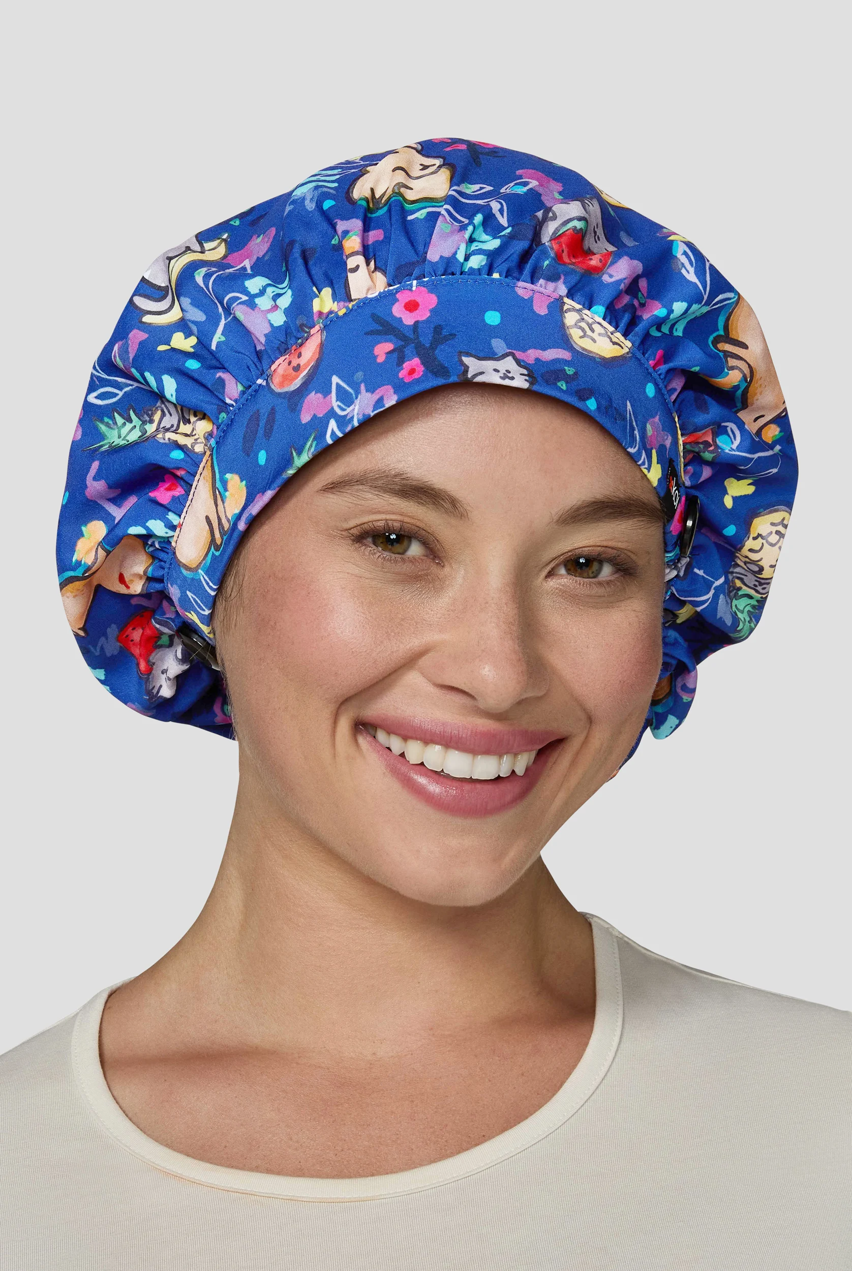 koi Basics Capybara Bouffant Scrub Hat