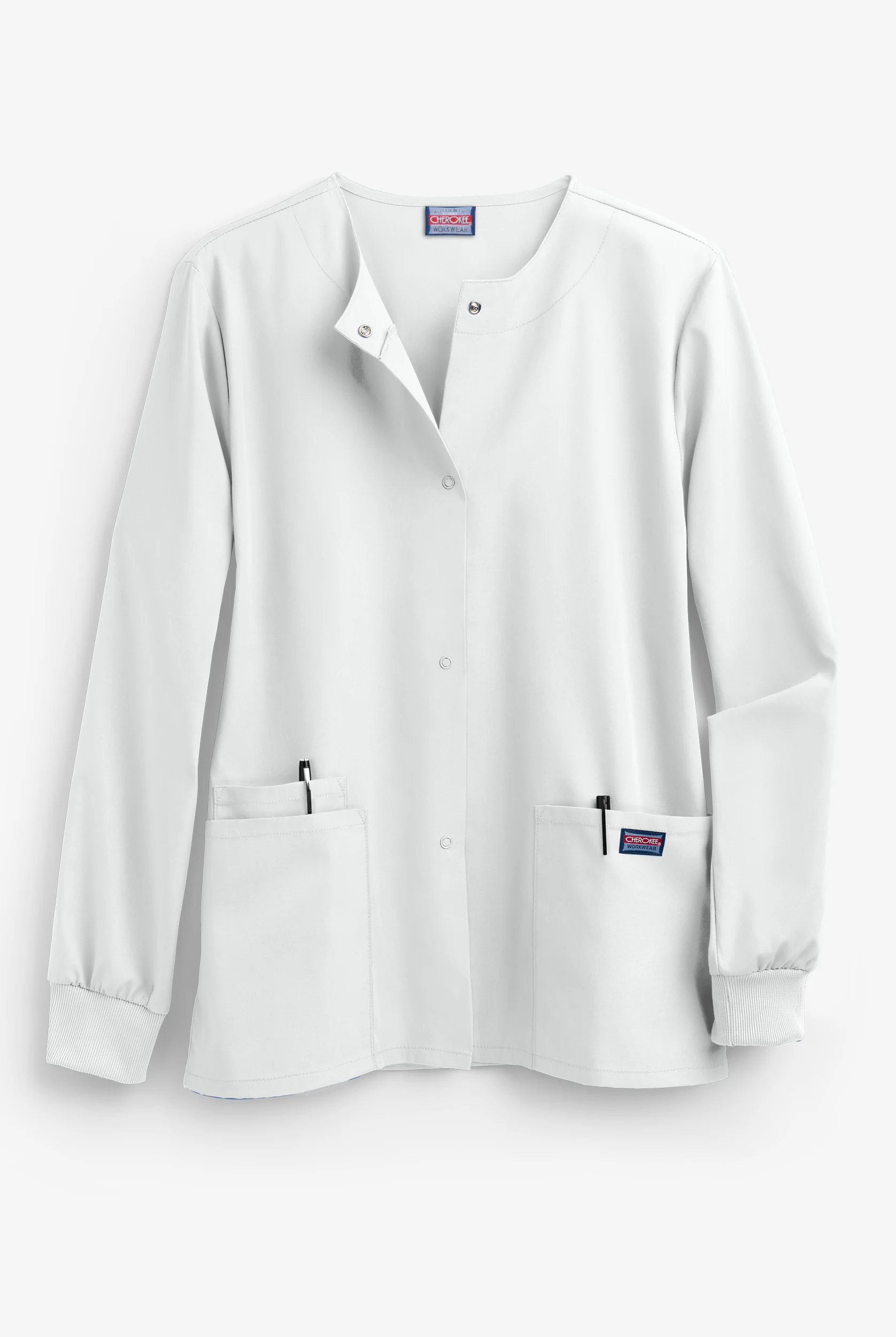 Cherokee Workwear Women's 3-Pocket Snap Front Scrub Jacket