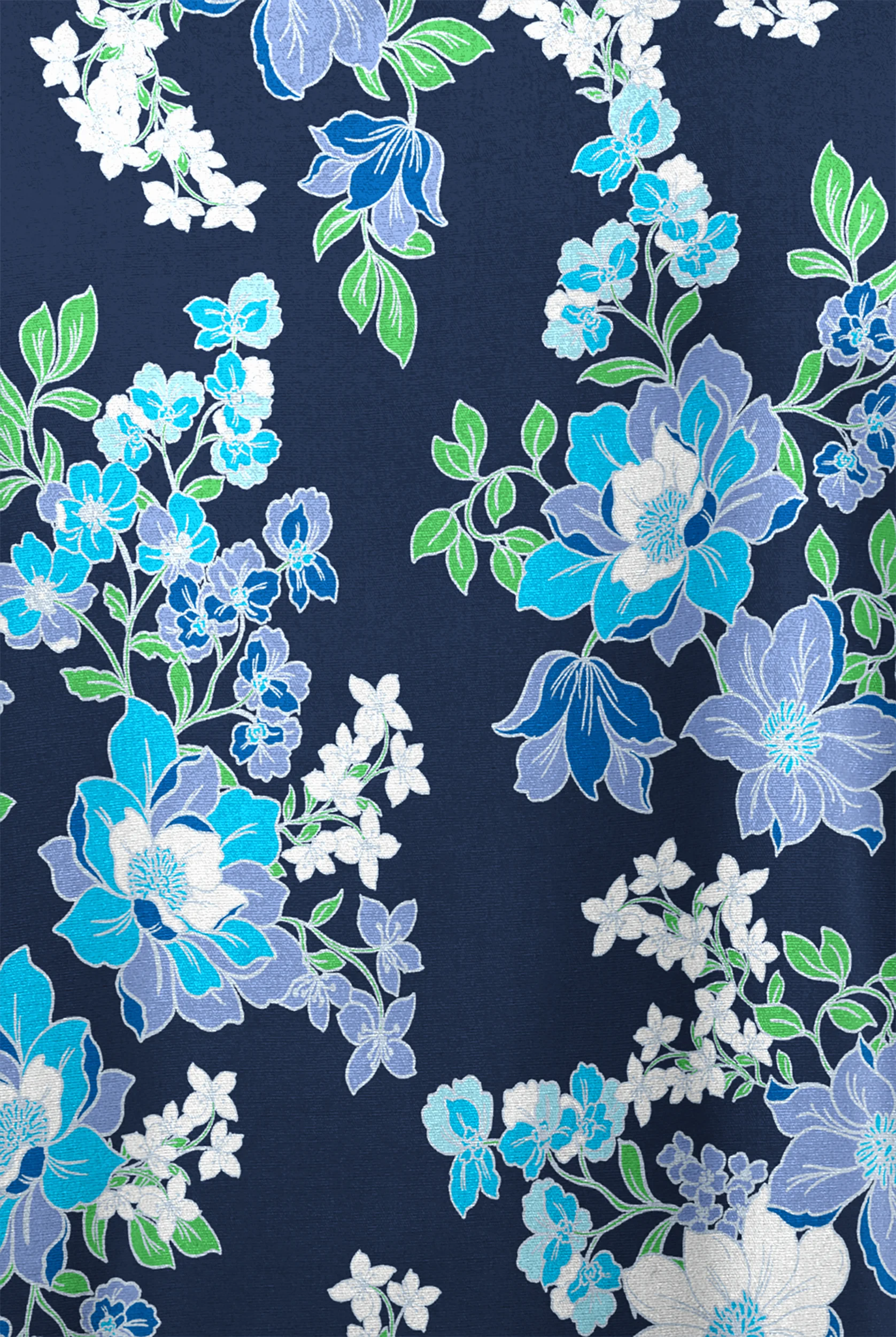 Butter-Soft Originals Florentine Floral Navy Women's 6-Pocket Scallop Neck Print Scrub Top