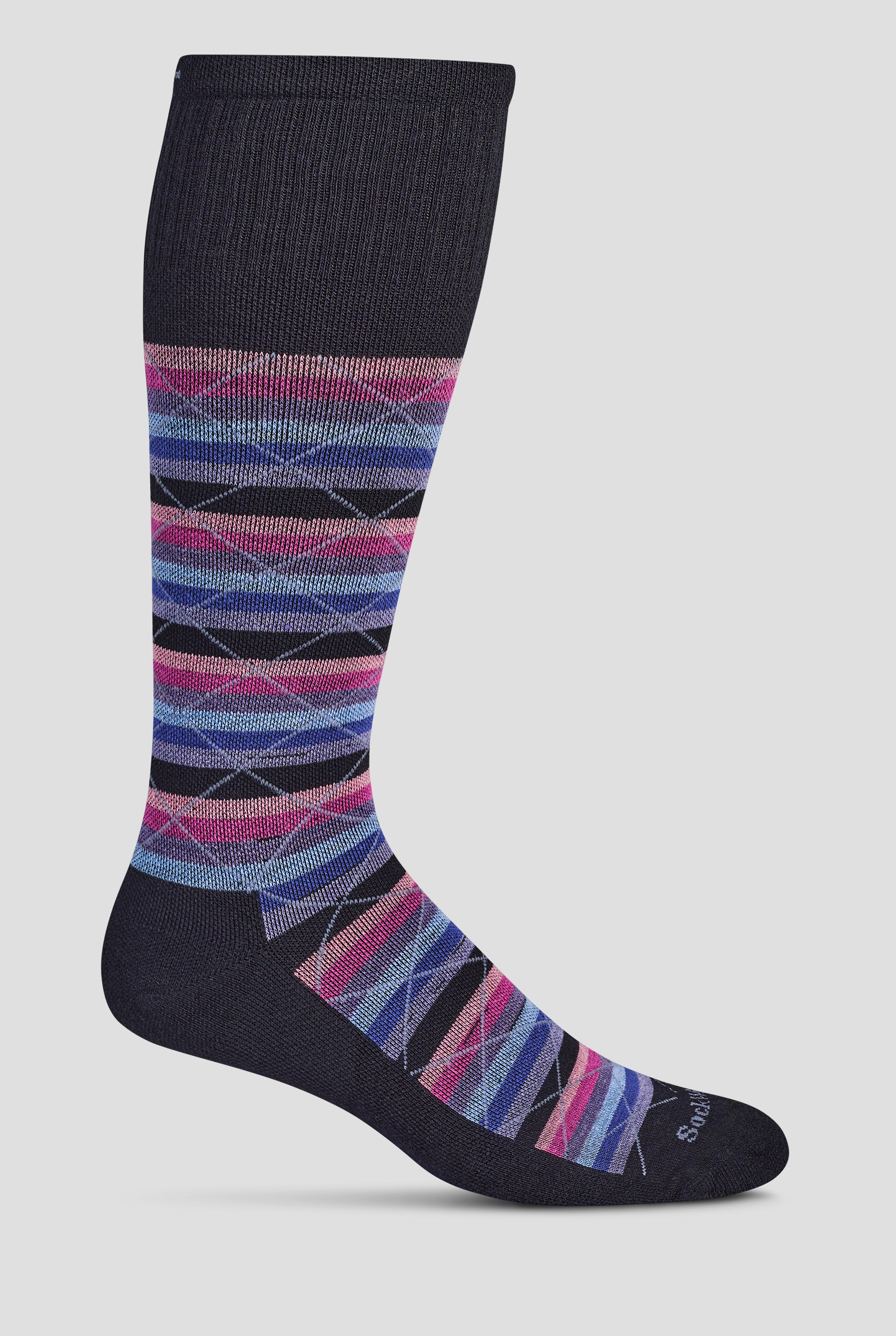 Calcetines de compresión anchos Sockwell Full Array Black para mujer - 15-20mmHg