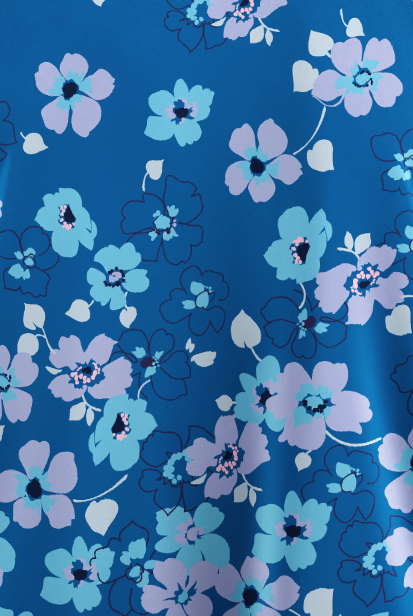 Butter-Soft Originals Boho Floral Royal Women's 2-Pocket Scallop Neck Print Scrub Top