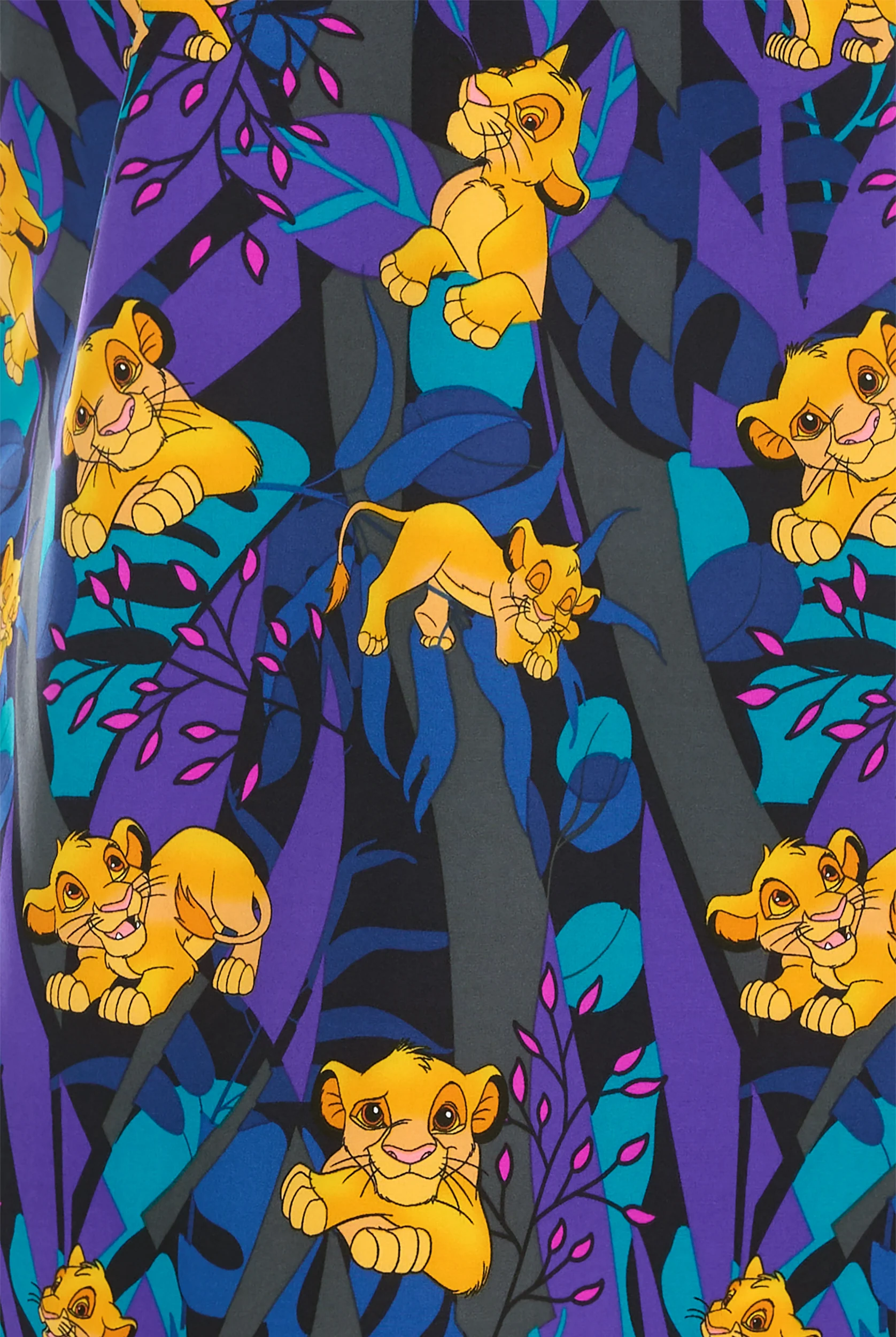 Tooniforms Disney's Lion King Sensational Simba Women's 2-Pocket STRETCH V-Neck Print Scrub Top