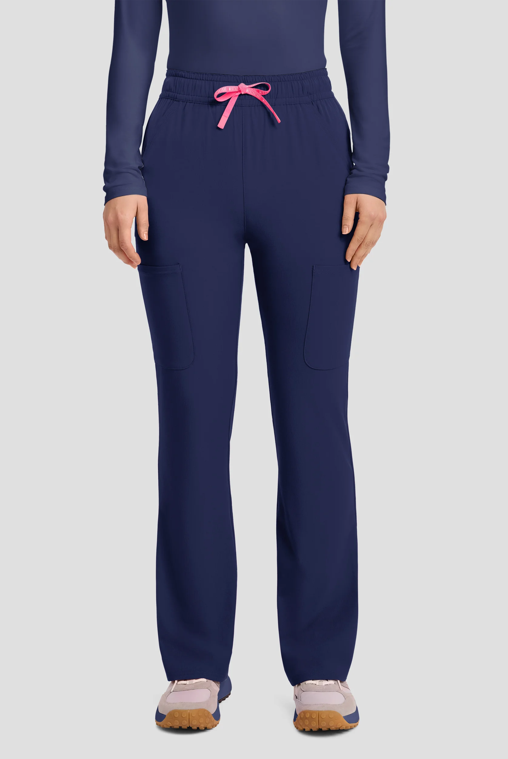 Med Couture Amp Women's 4-Pocket STRETCH High Waist Flare Leg Cargo Scrub Pant - Tall