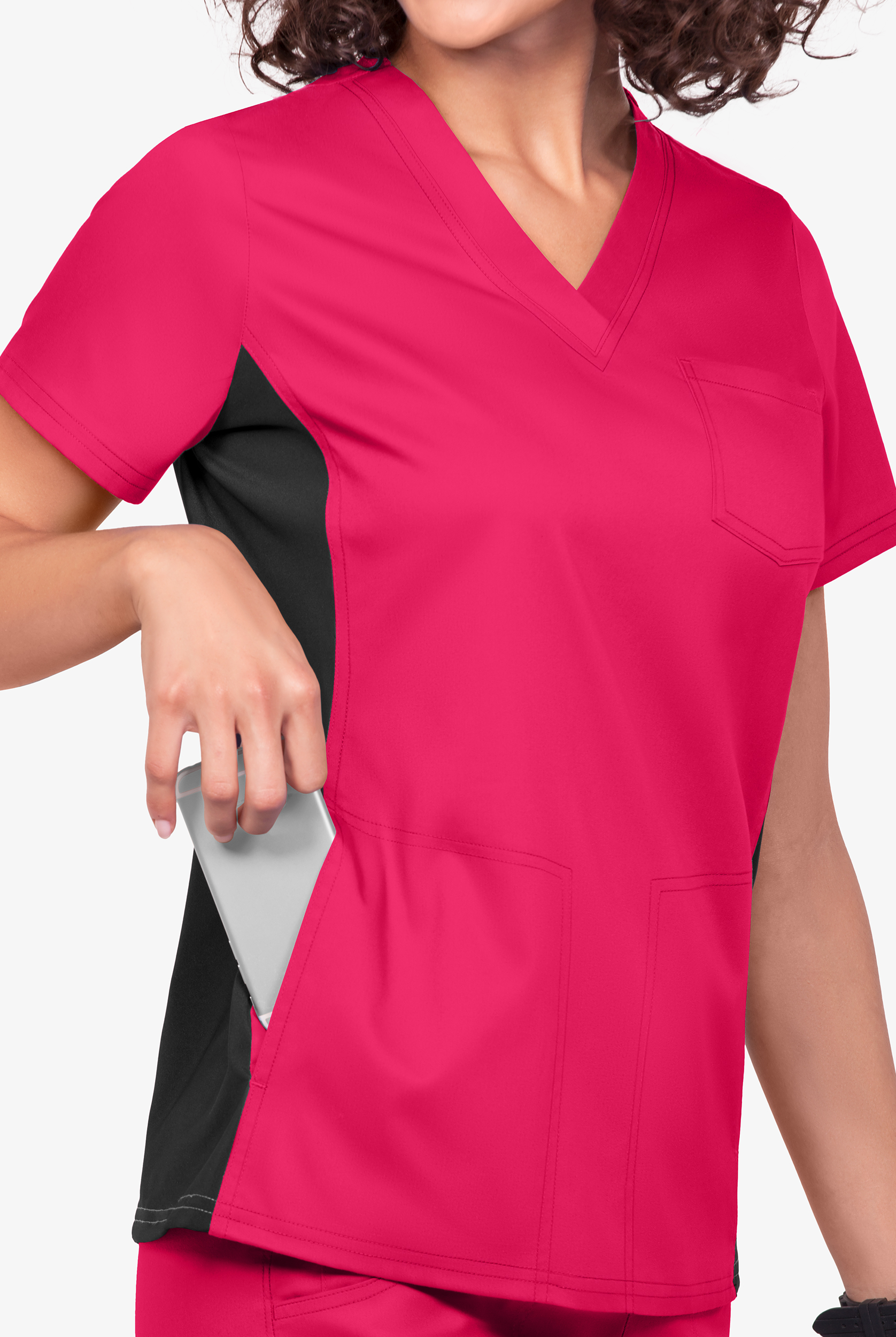UA Flex2 Women's 3-Pocket Knit Side Panels V-Neck STRETCH Scrub Top