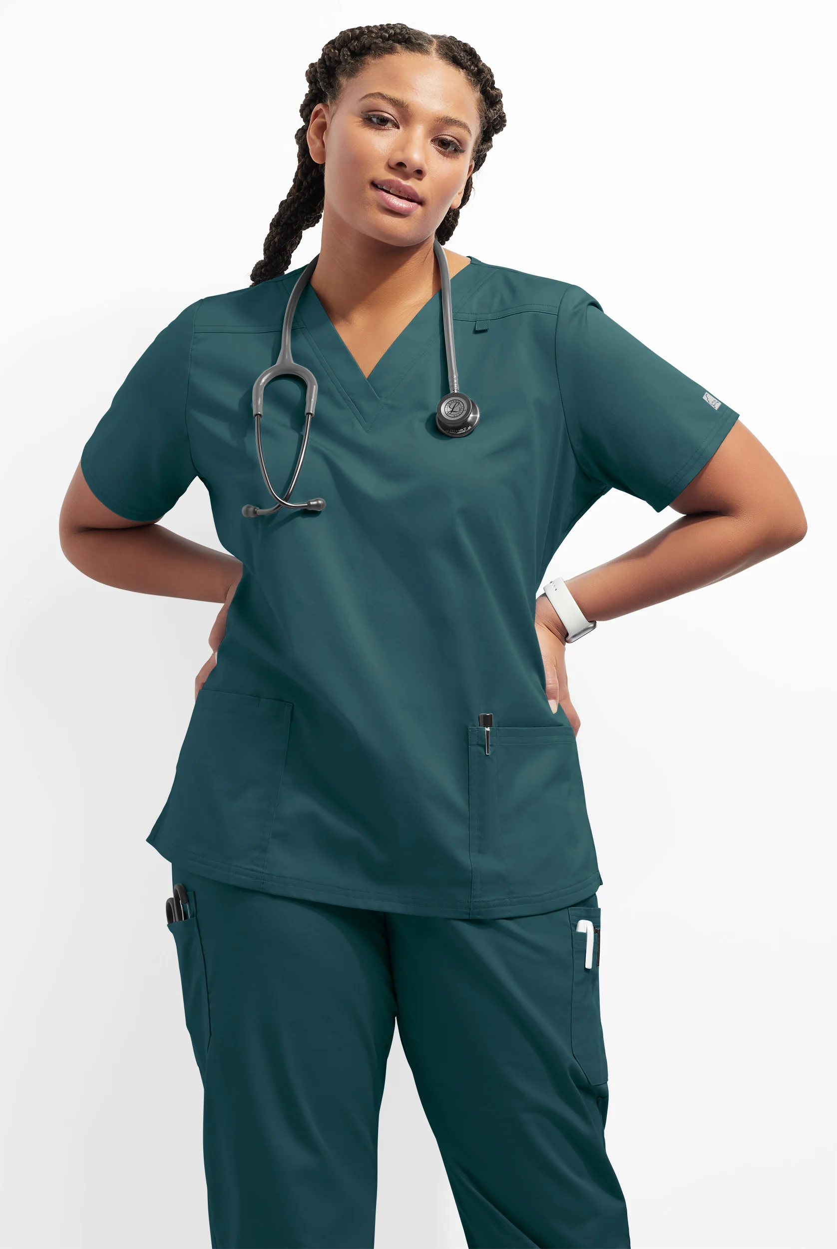 Butter-Soft STRETCH Women's 4-Pocket V-Neck Scrub Top
