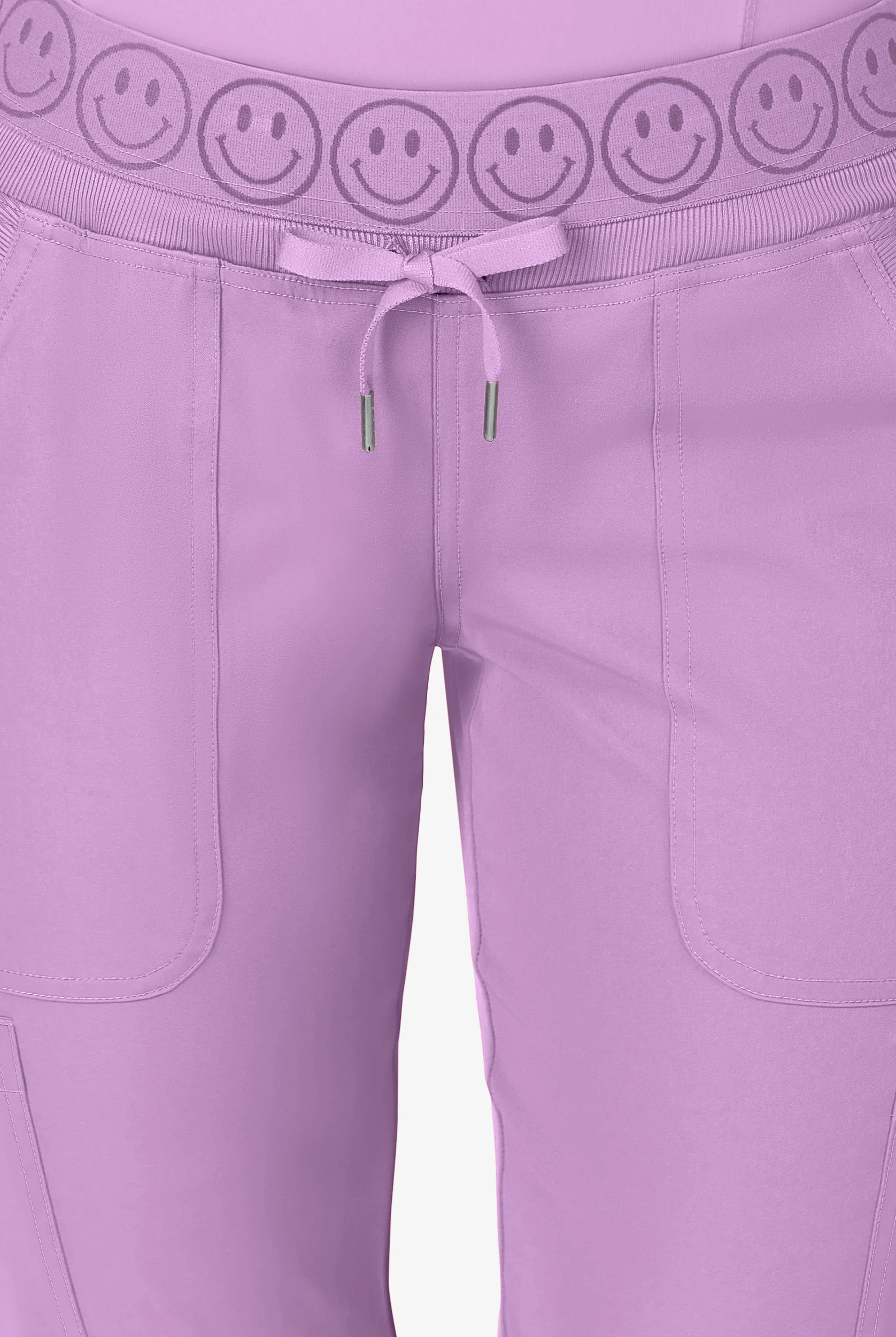 Zavate Ava Therese Sorbet Delights Women's 6-Pocket STRETCH Smile Elastic Waist Jogger Scrub Pants - Petite