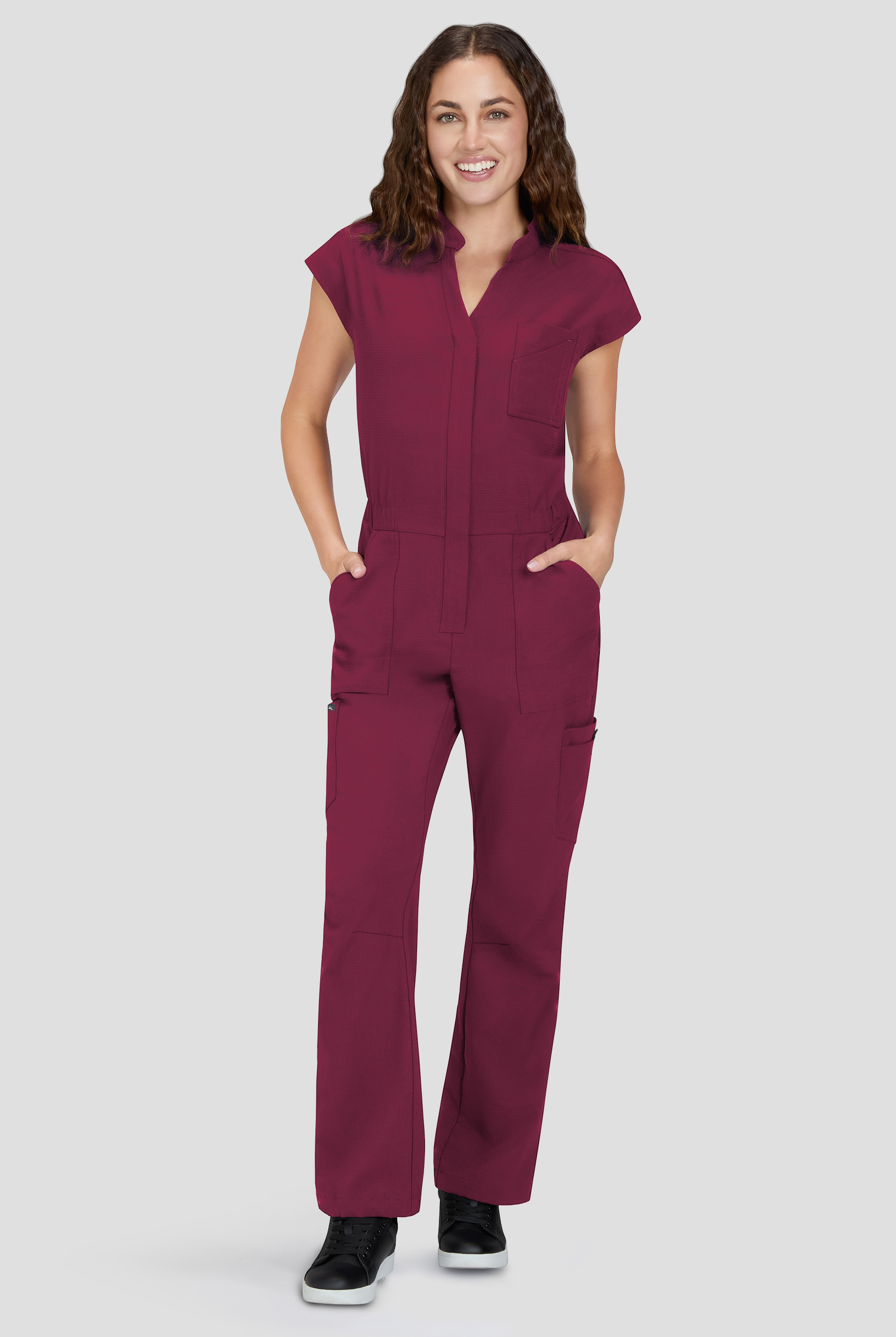 koi Solis Anja Women's 9-Pocket STRETCH Zip Front Dolman Sleeve Scrub Jumpsuit