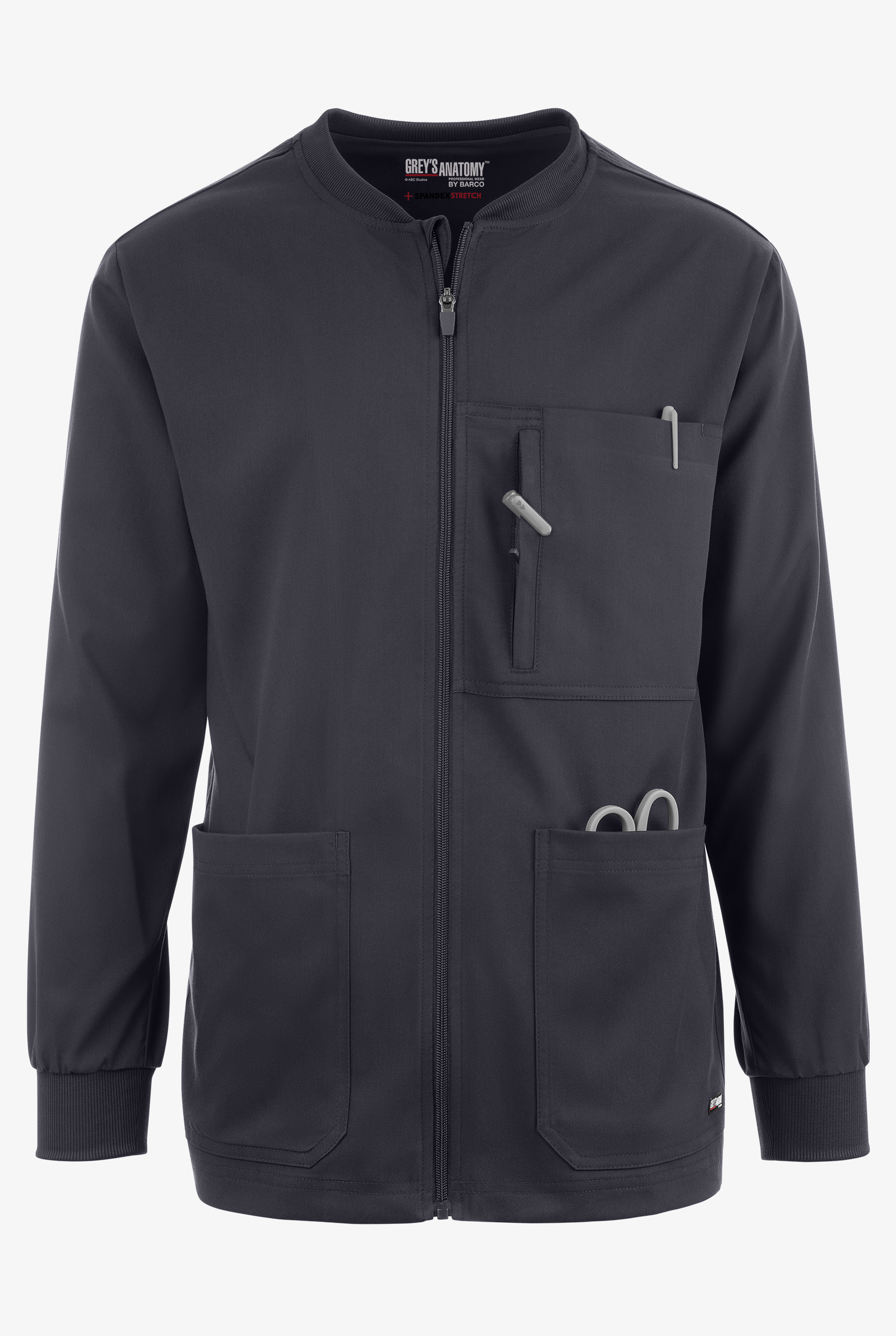 Chaqueta m&eacute;dica Grey's Anatomy&trade; by Barco Spandex STRETCH React con cremallera y 5 bolsillos para hombre
