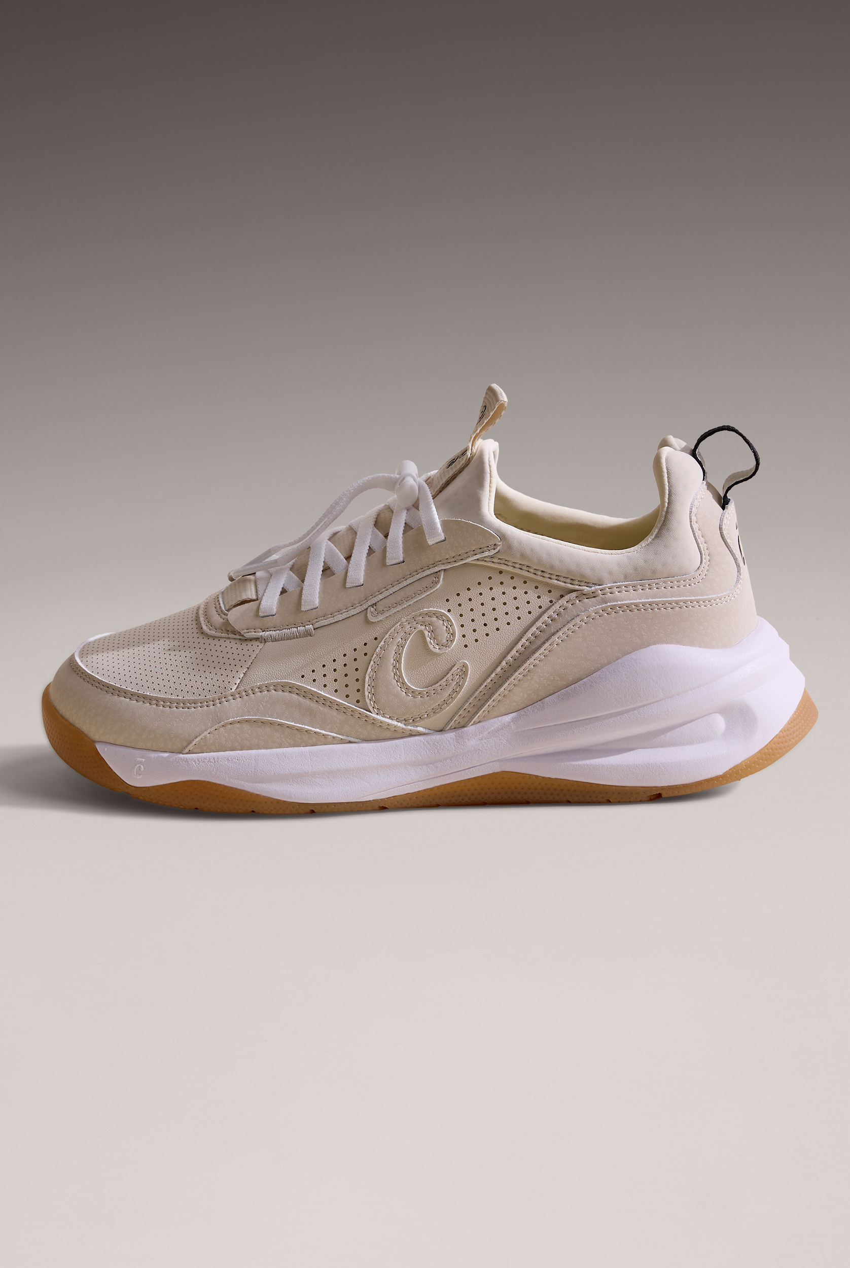 Zapatillas deportivas Clove Strada Sand/White/Gum con cordones para mujer