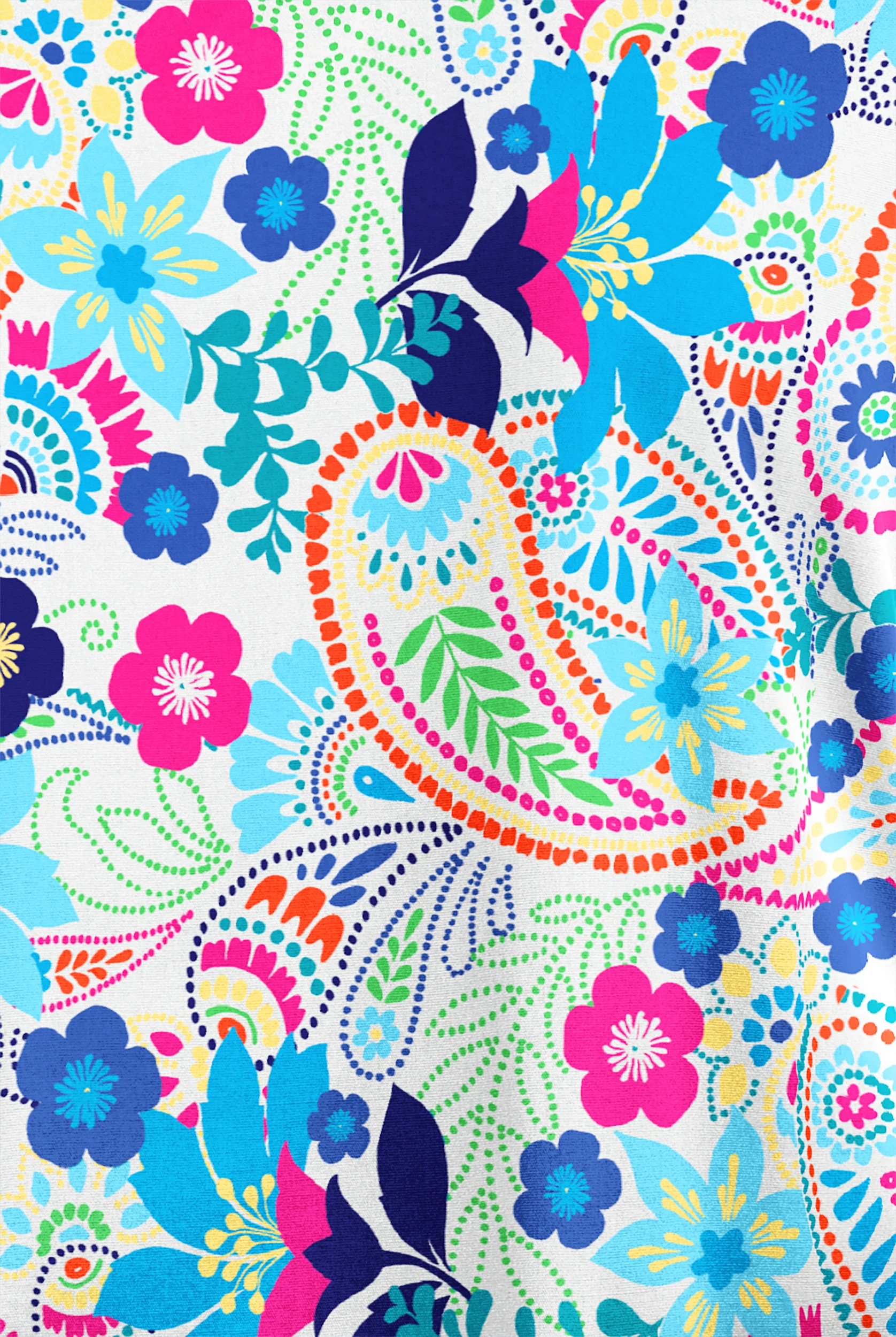 Butter-Soft Originals Royal Paisley Women's 6-Pocket Scallop Neck Print Scrub Top