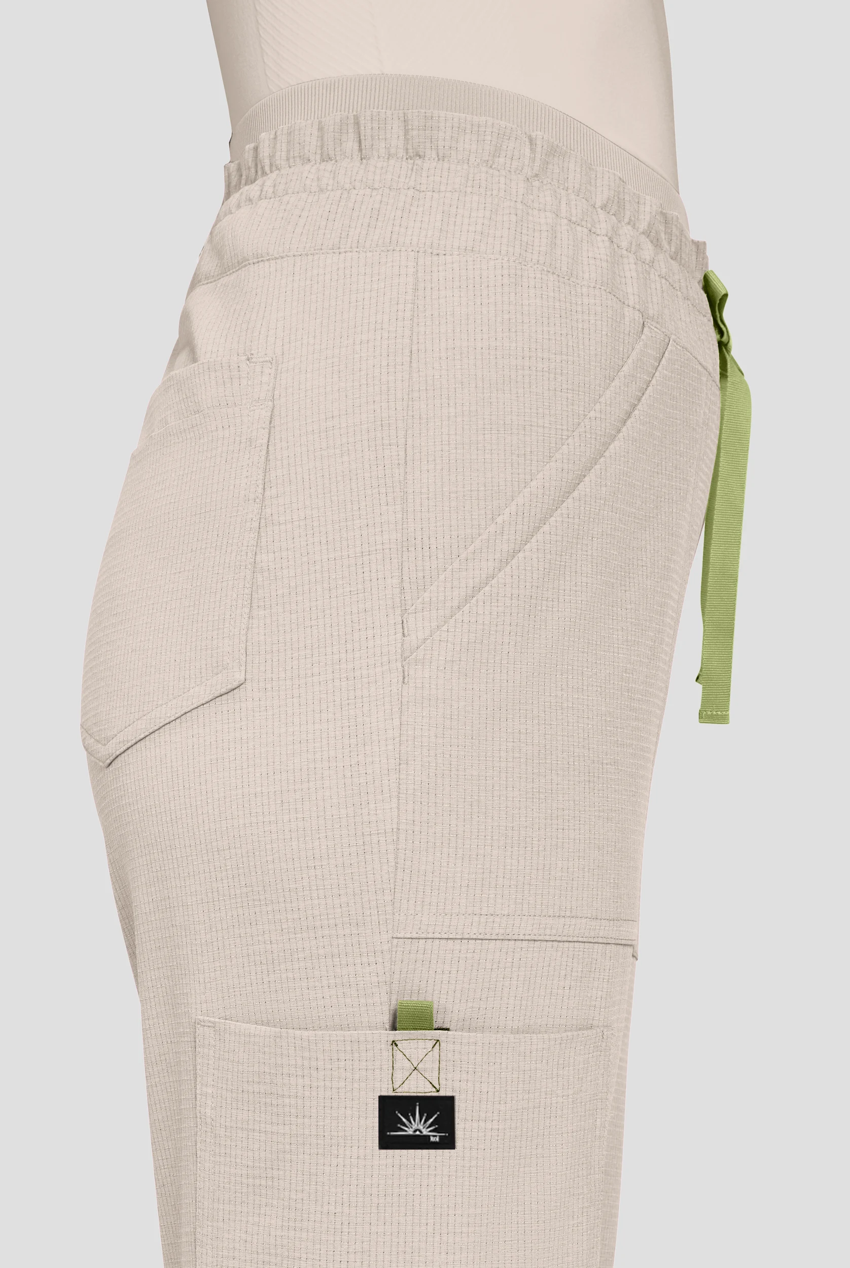 koi Solis Freda Women's 8-Pocket STRETCH Rib-Knit Double Waist Straight Leg Cargo Scrub Pant