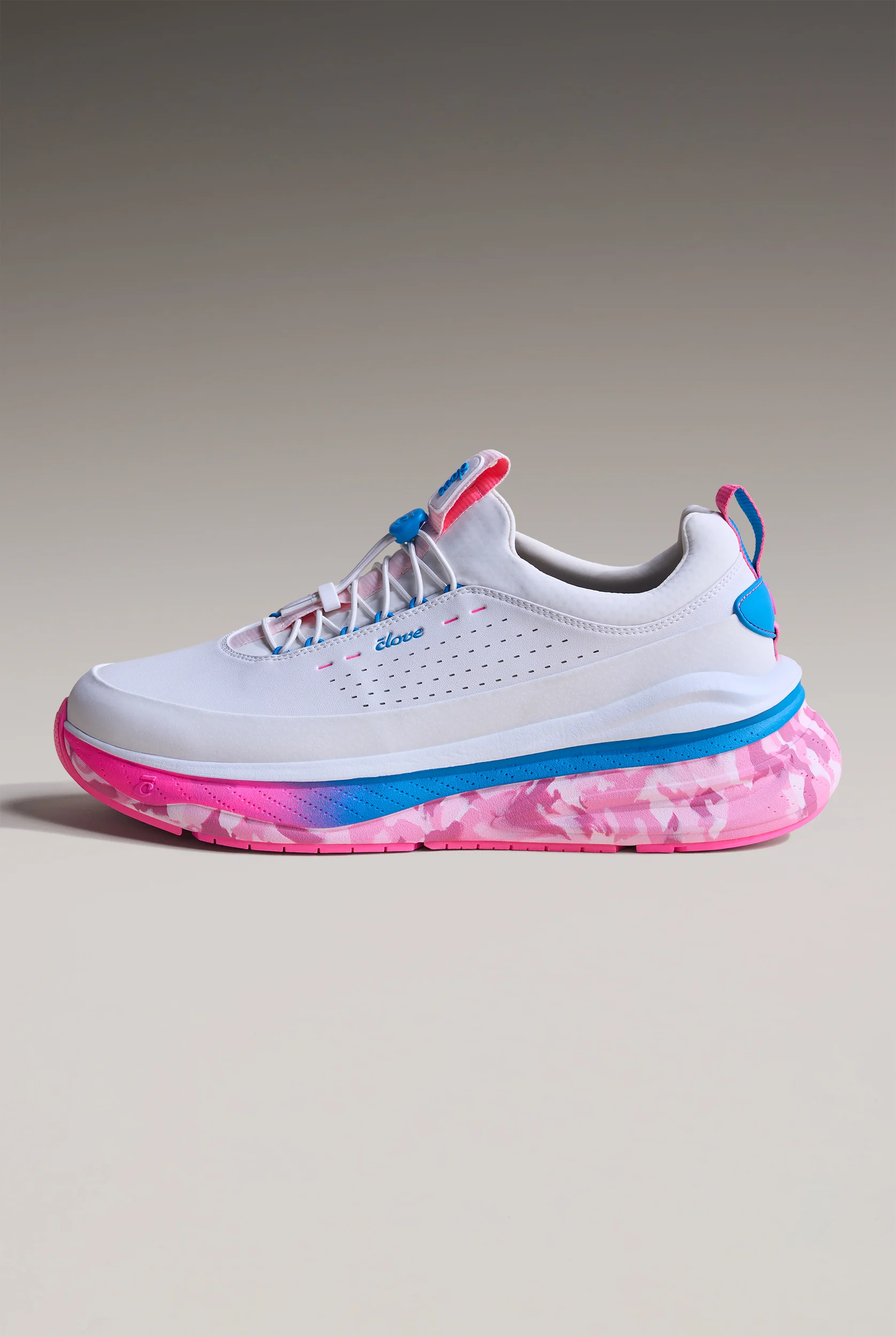 Clove Supercush&trade; Forte 2 Women's White Pink Marble Bungee Athletic Shoe