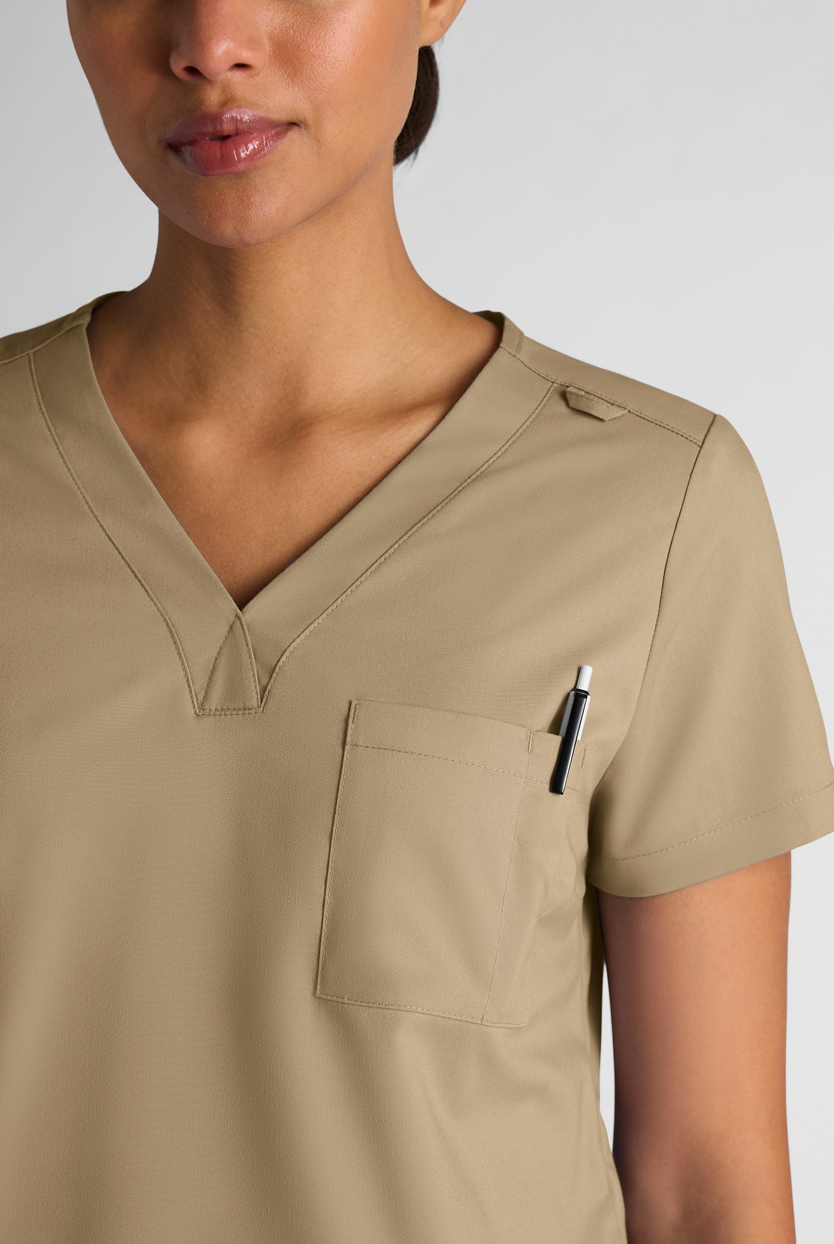 Butter-Soft STRETCH Women's 2-Pocket V-Neck Tuck-In Scrub Top