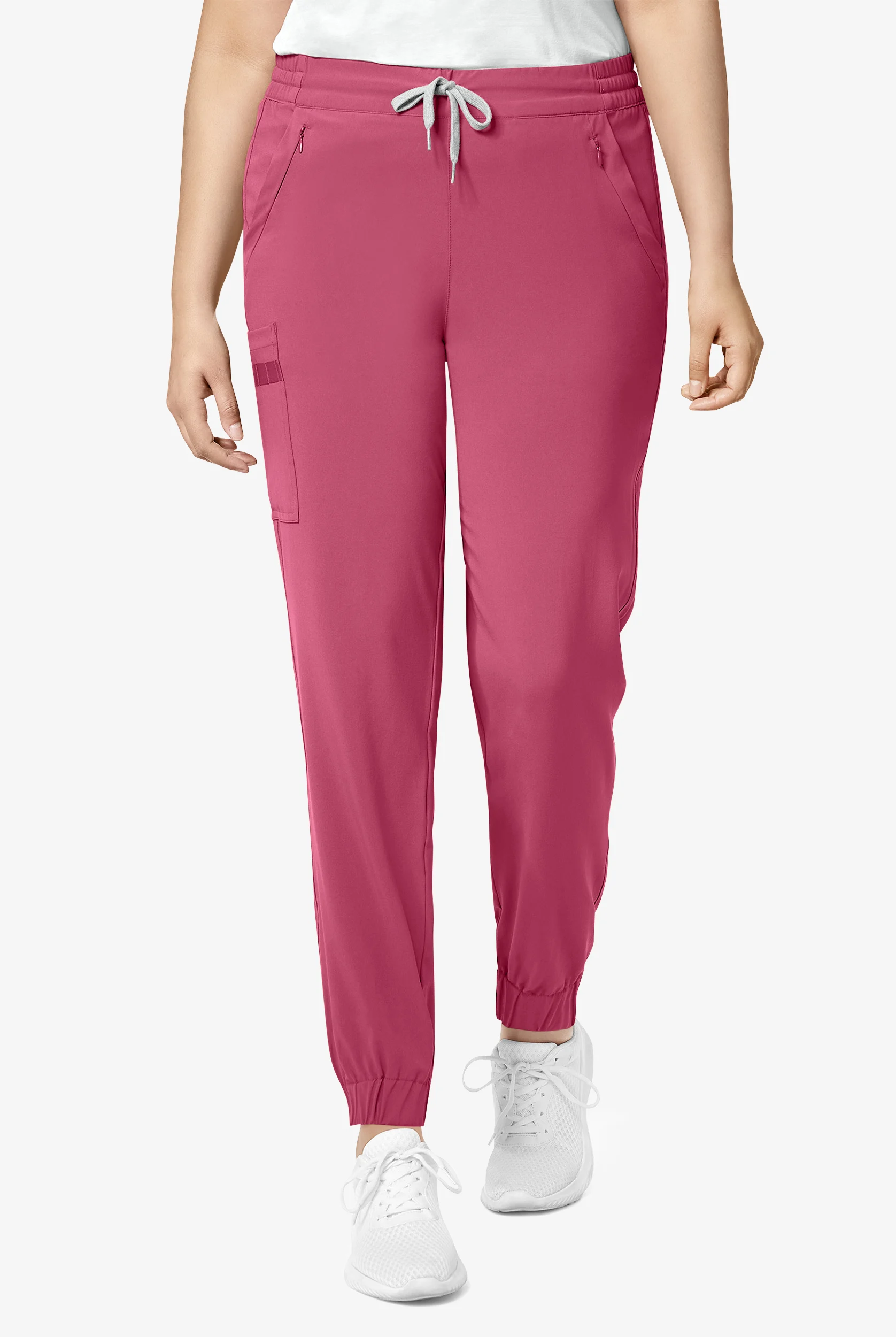 Wink Renew Women's 7-Pocket STRETCH Flat Front Drawstring Cargo Jogger Scrub Pants - Petite