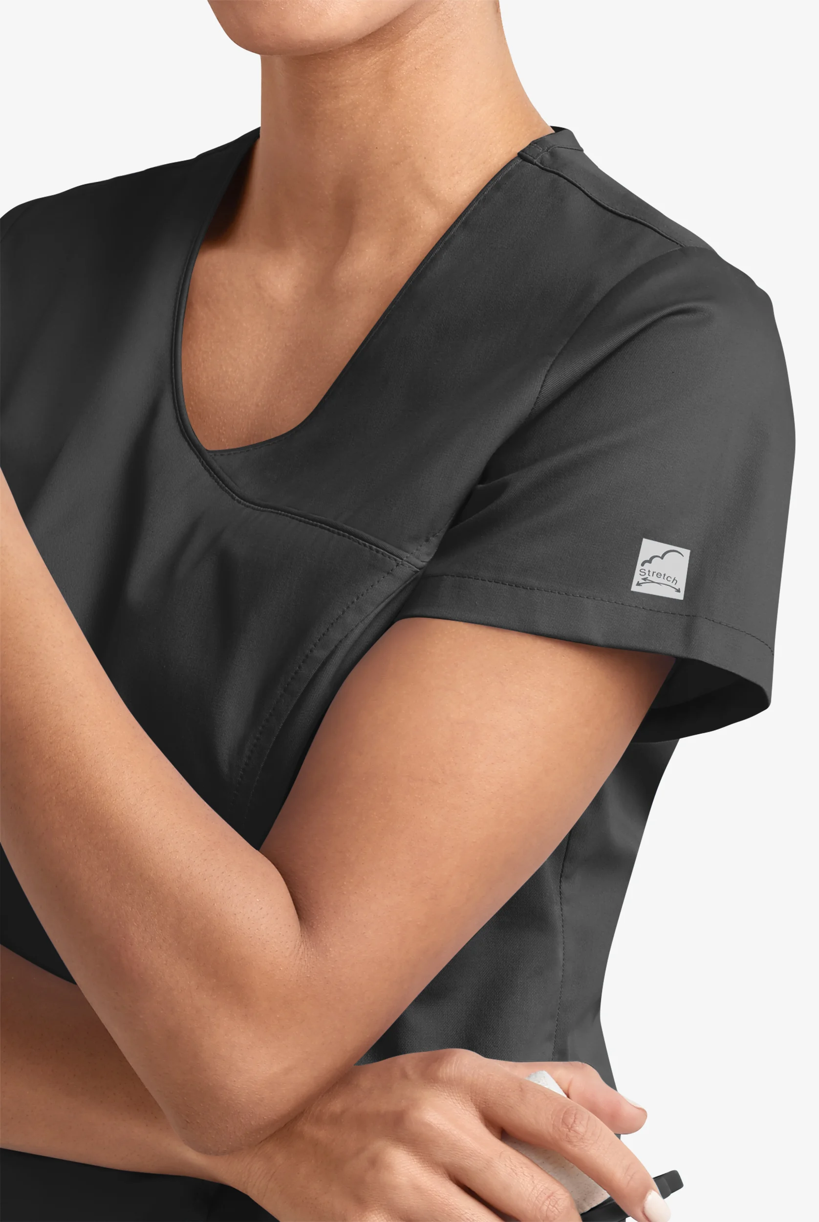 Butter-Soft STRETCH Women's 3-Pocket V-Neck Mock Wrap Scrub Top