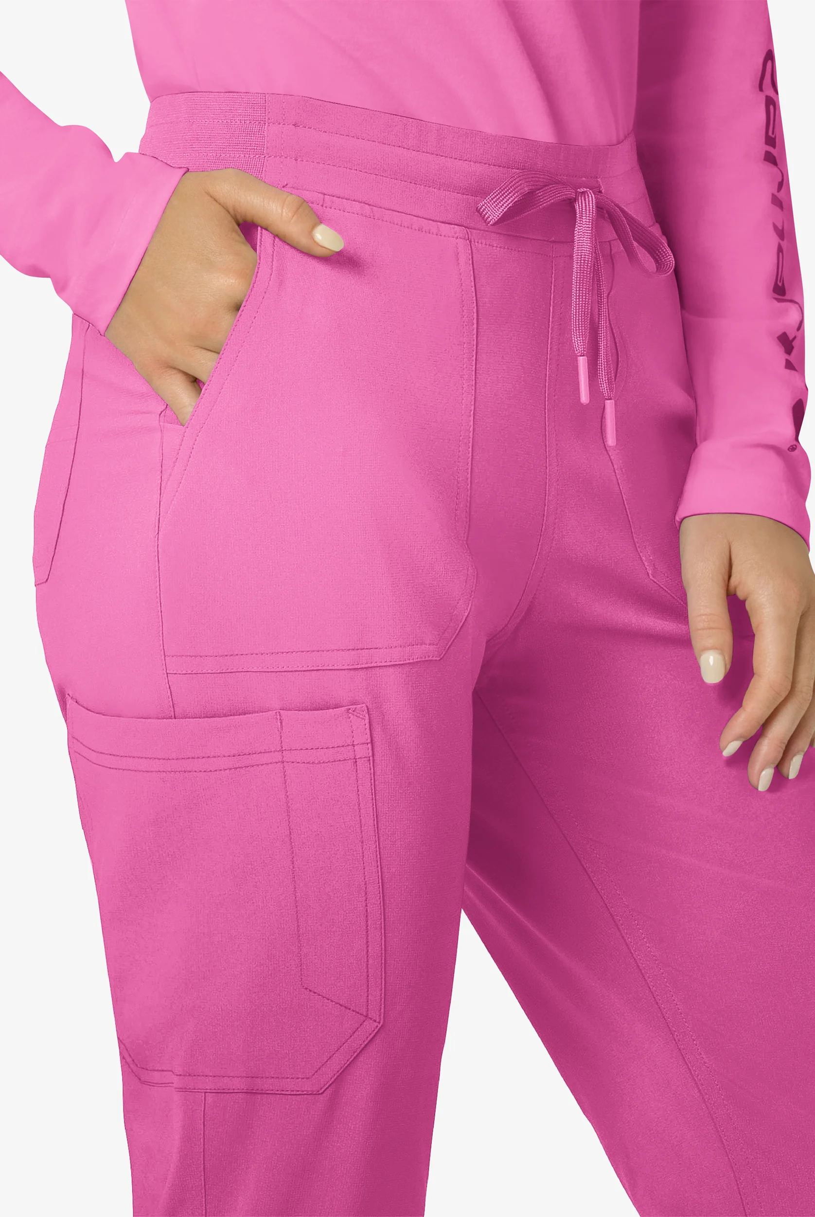 Pantal&oacute;n m&eacute;dico Carhartt Cross-Flex Force STRETCH estilo cargo jogger con pu&ntilde;os de tejido y 8 bolsillos para mujer