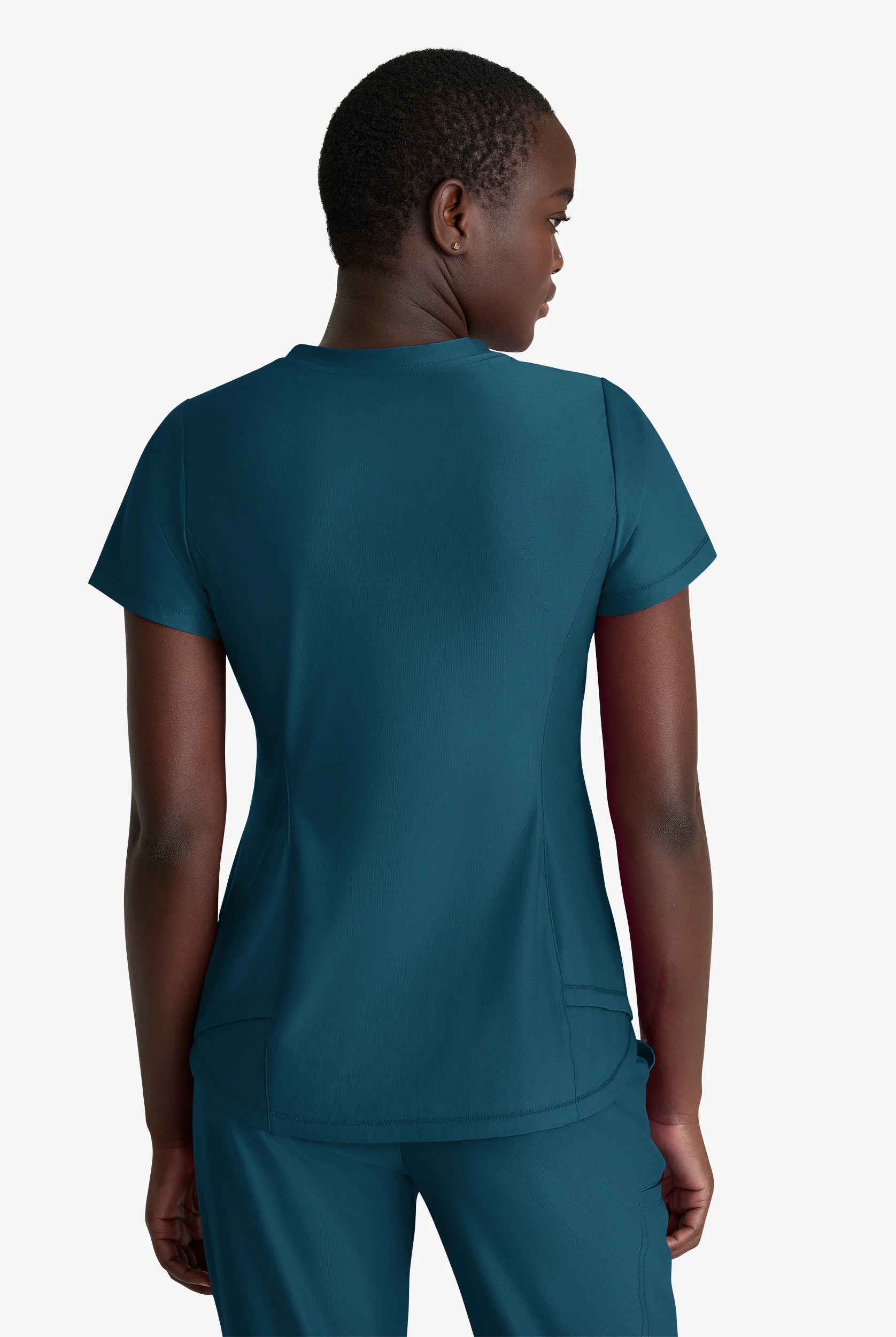 Skechers by Barco Slip-ins Flow Women's 1-Pocket STRETCH Tulip Hem Tuck In V-Neck Scrub Top