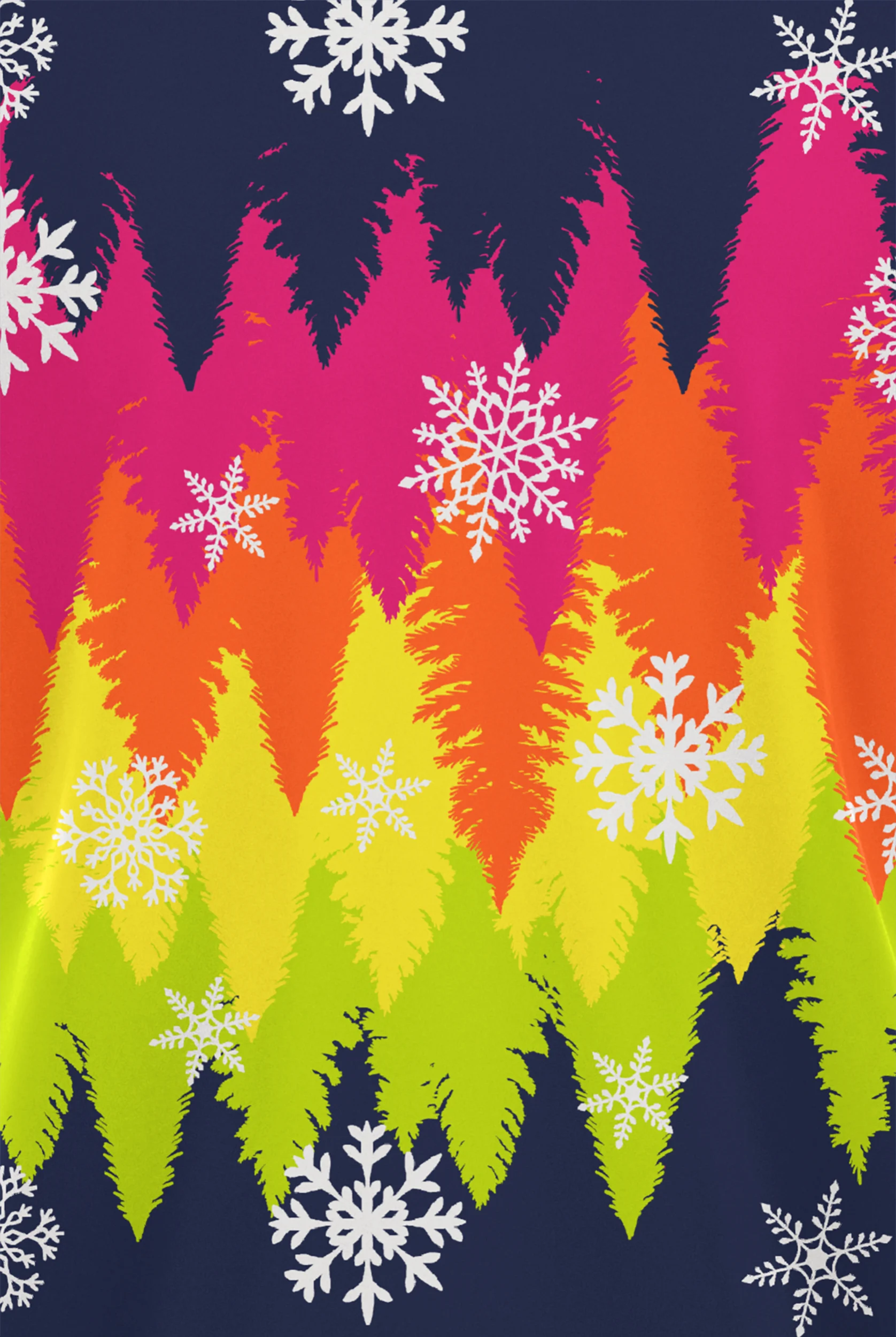 Blusa médica estampada Butter-soft STRETCH Drifting Snowflakes Navy con cuello en V y 2 bolsillos para mujer