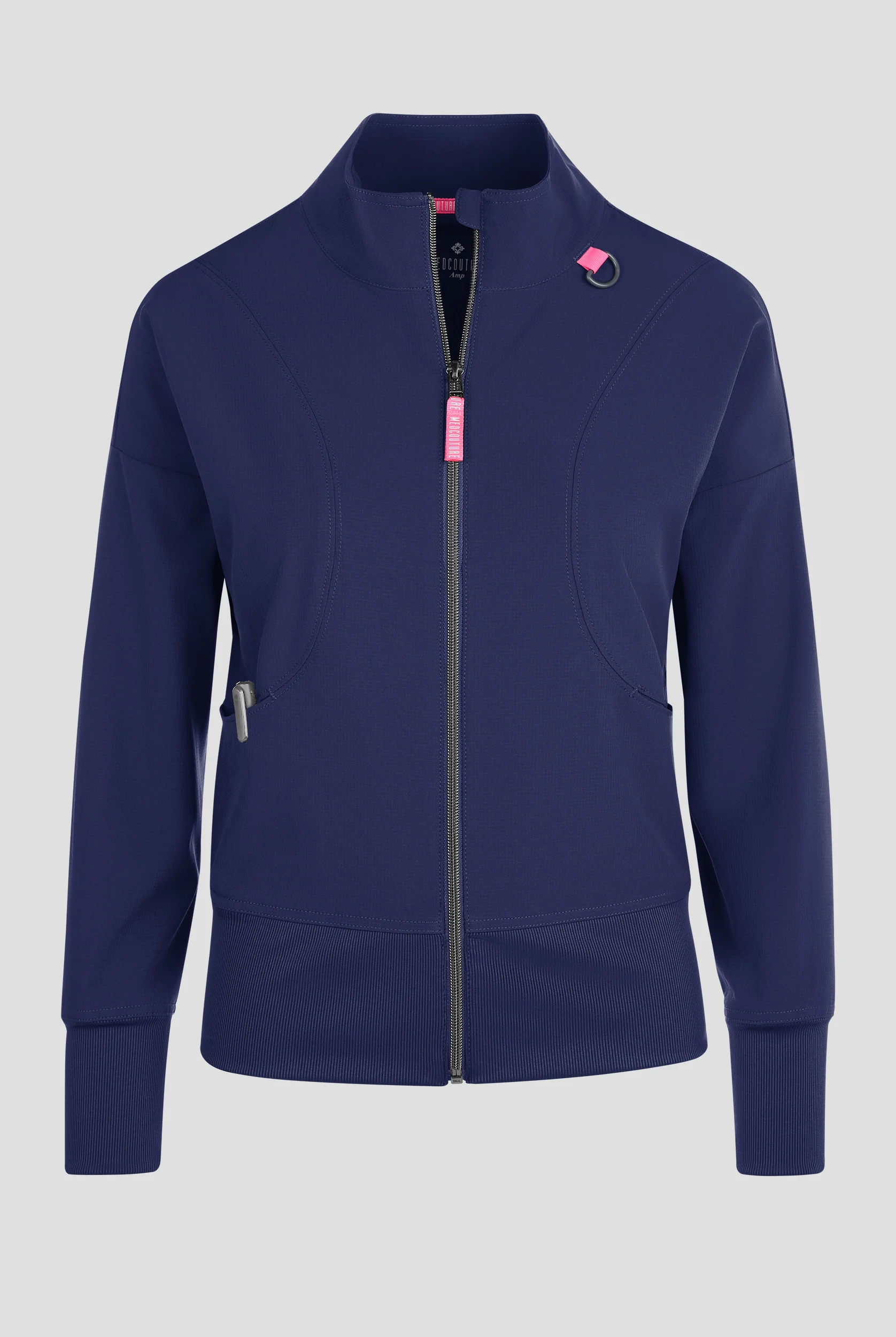 Med Couture Amp Women's 2-Pocket STRETCH Zip Front Warm Up Scrub Jacket