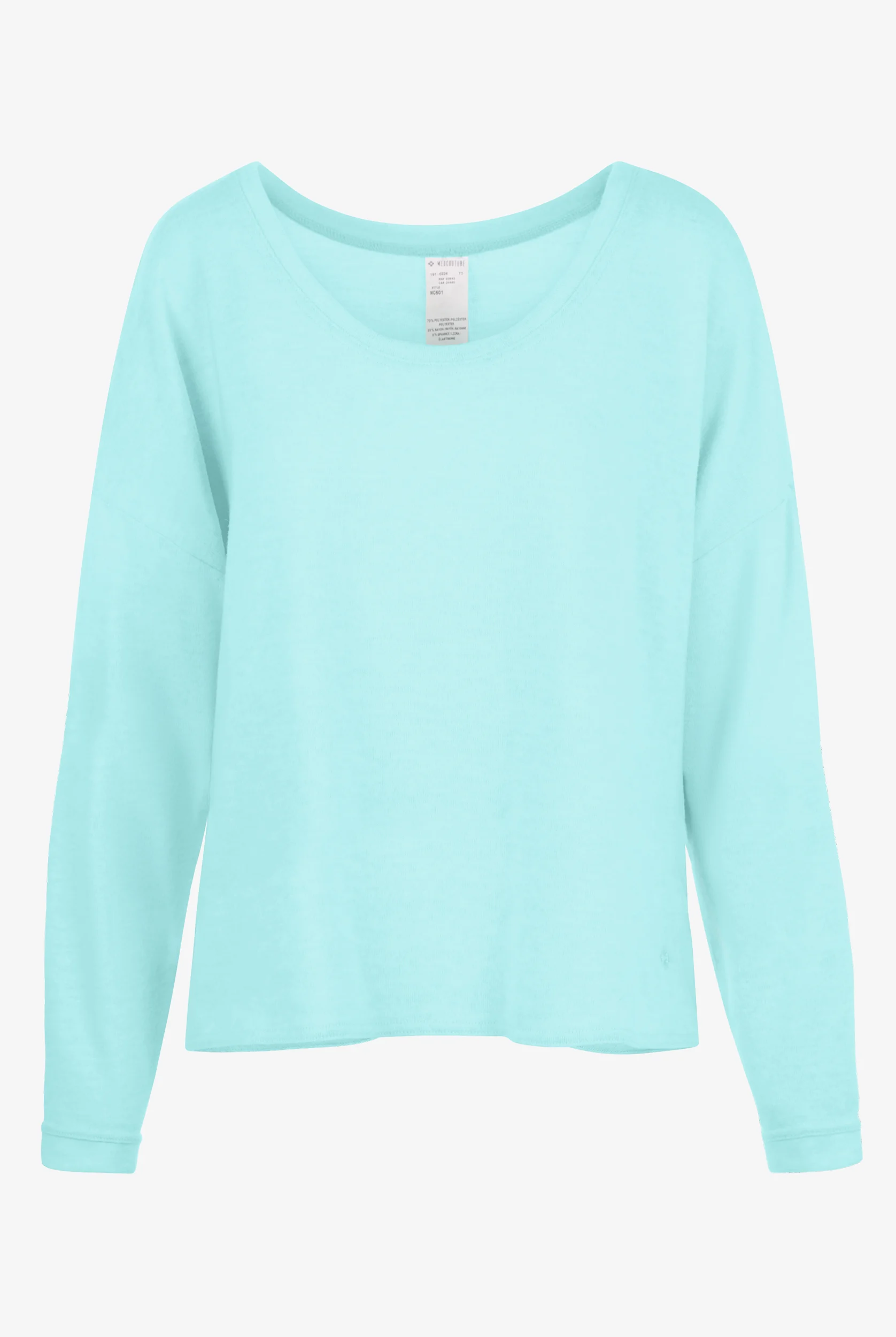 Blusa médica reversible Med Couture Insight Knit STRETCH con nudo en la parte trasera y cuello estilo bote para mujer