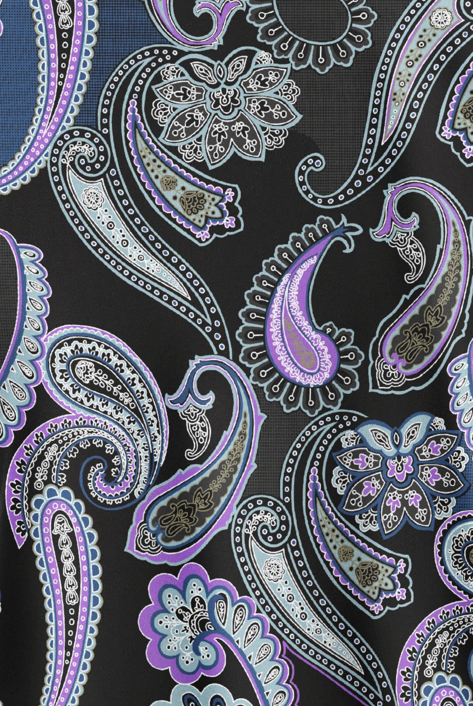 Easy STRETCH Kashmir Paisley Ultraviolet Light Women's 2-Pocket V-Neck Print Scrub Top