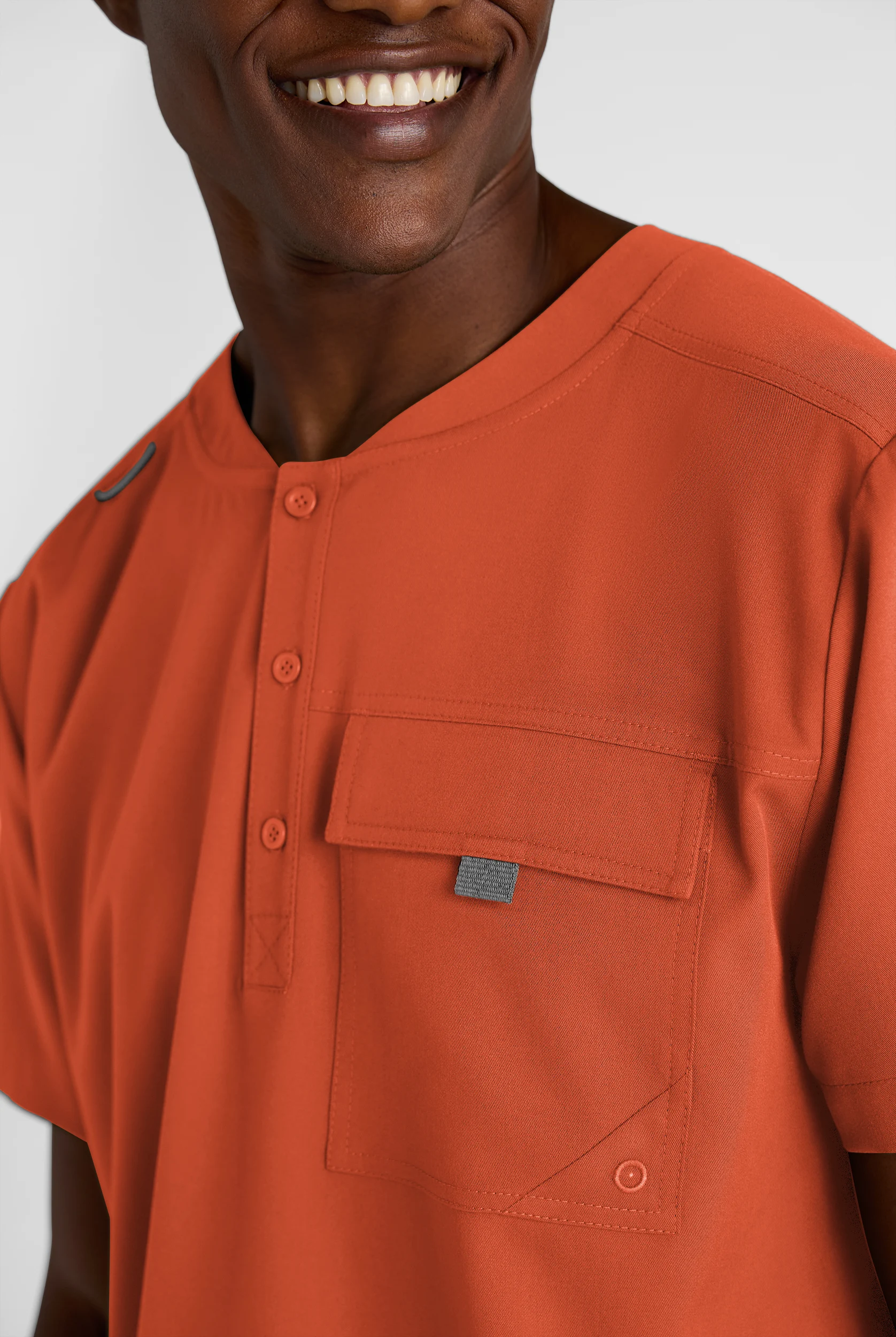 Grey's Anatomy by Barco Emerge Rhodes Men's 1-Pocket STRETCH Henley Round Neck Scrub Top