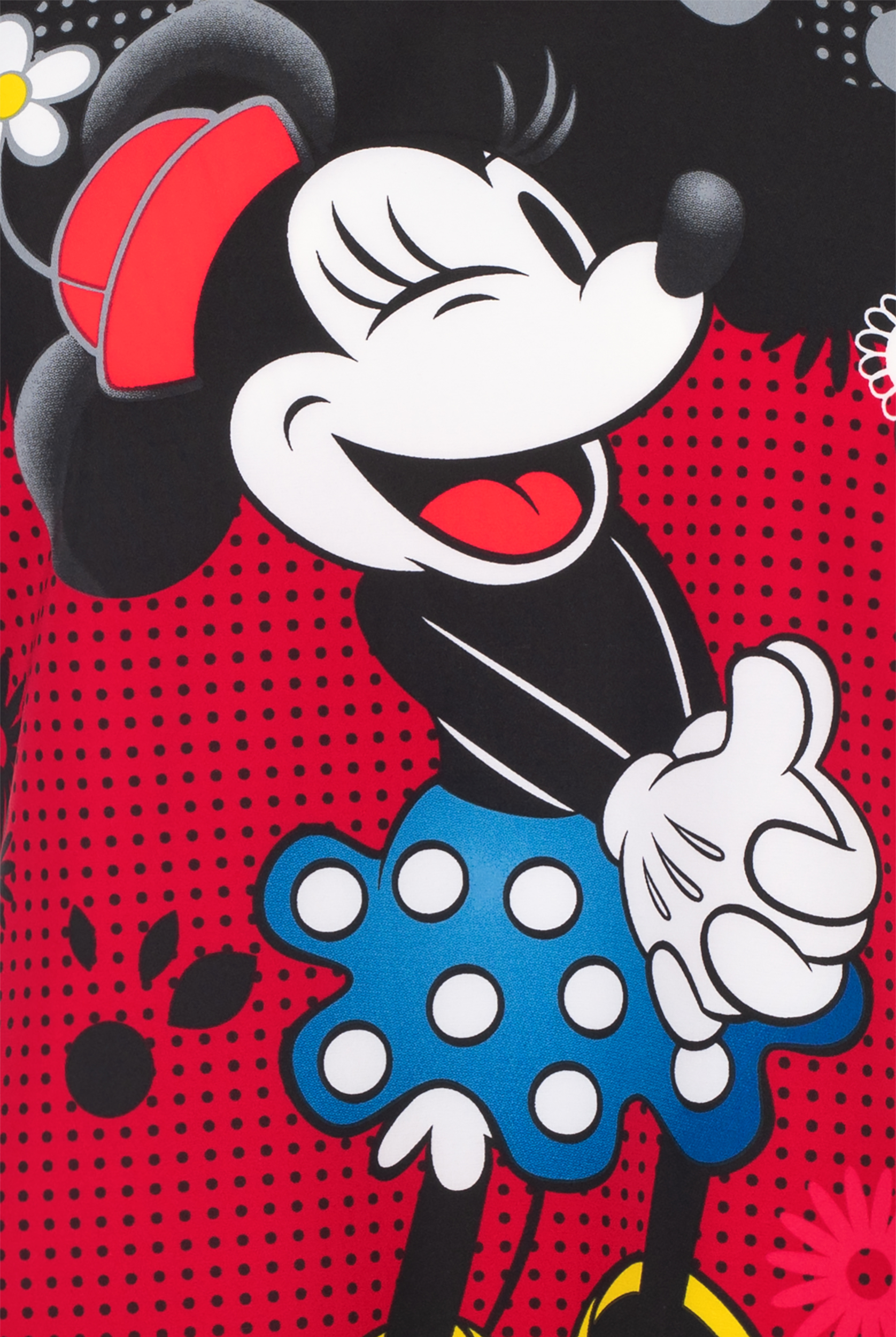 Tooniforms Disney's Mighty Minnie Women's 2-Pocket STRETCH V-Neck Print Scrub Top