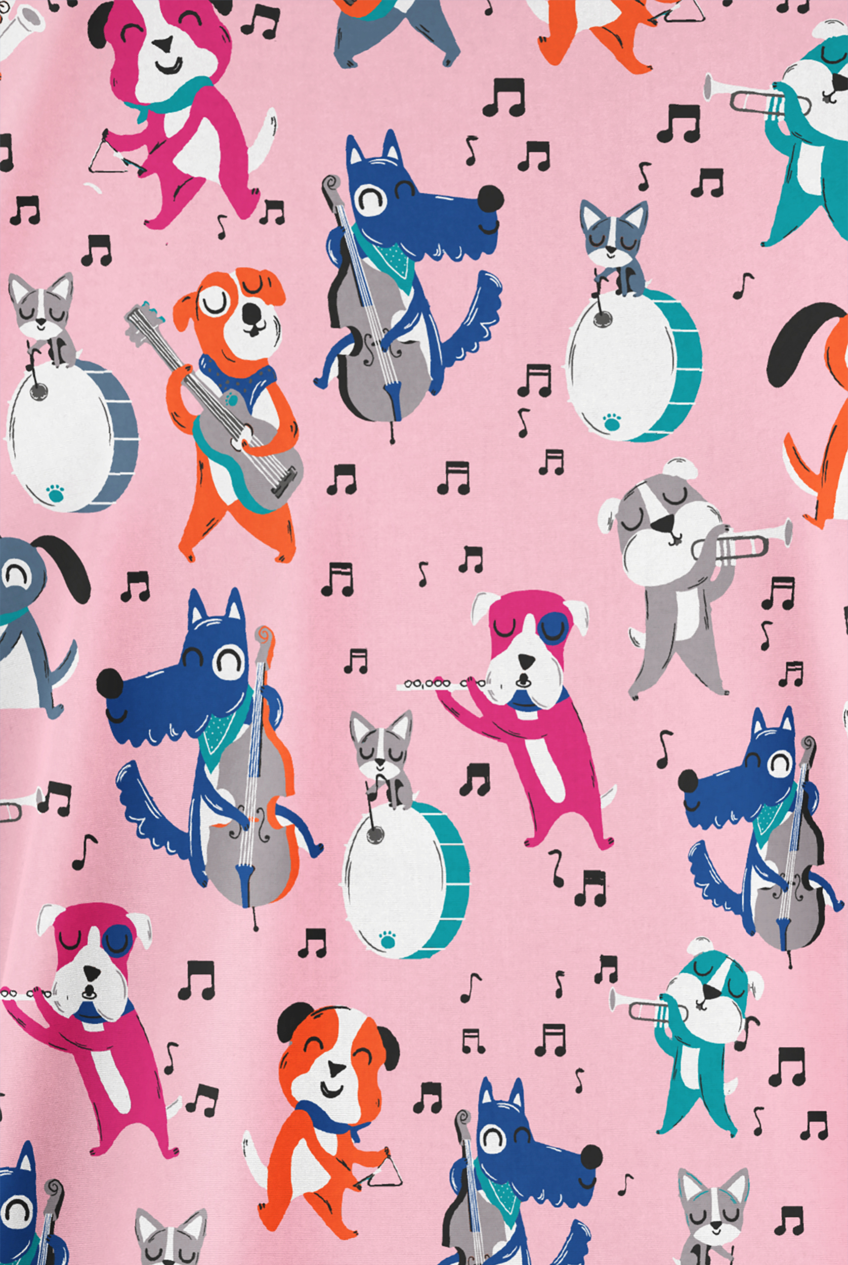 Butter-Soft Originals Jazz It Up Blush  Women's 2-Pocket Classic Fit V-Neck Print  Scrub Top