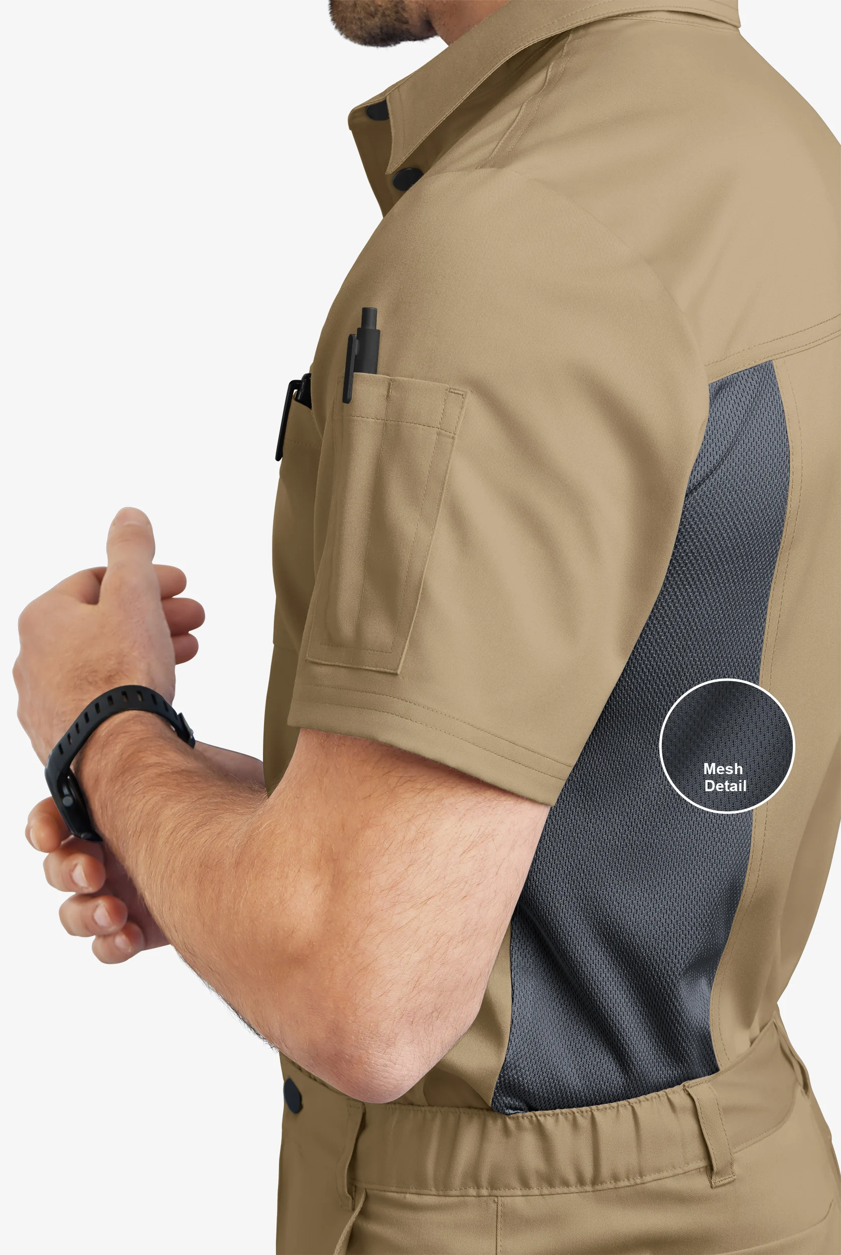 Advantage STRETCH Men's 3-Pocket Short Sleeve Polo with Back Air-Mesh Panels