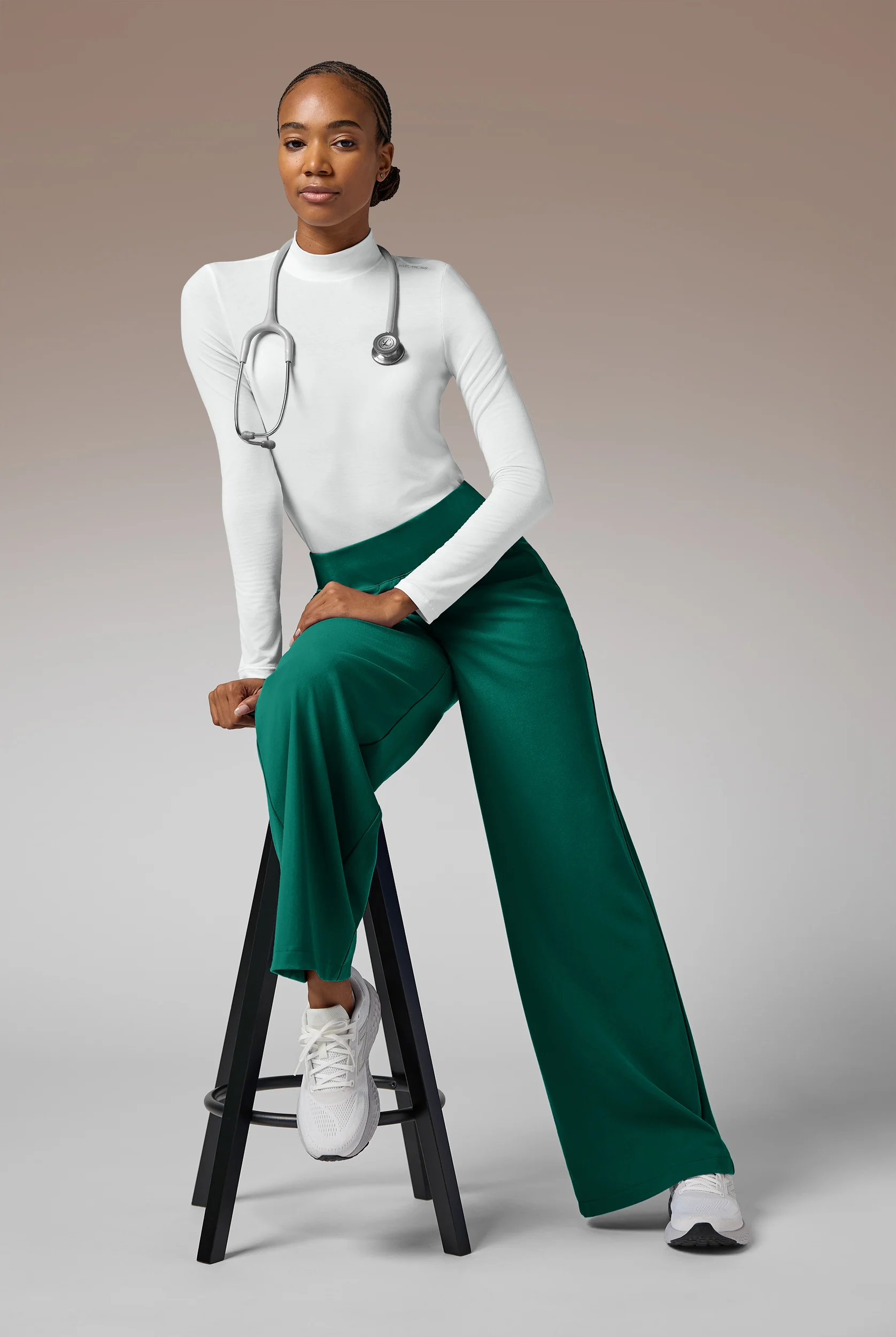 Hypothesis Y-Band Women's 6-Pocket Yoga-Style Knit Waist Wide Leg Scrub Pant