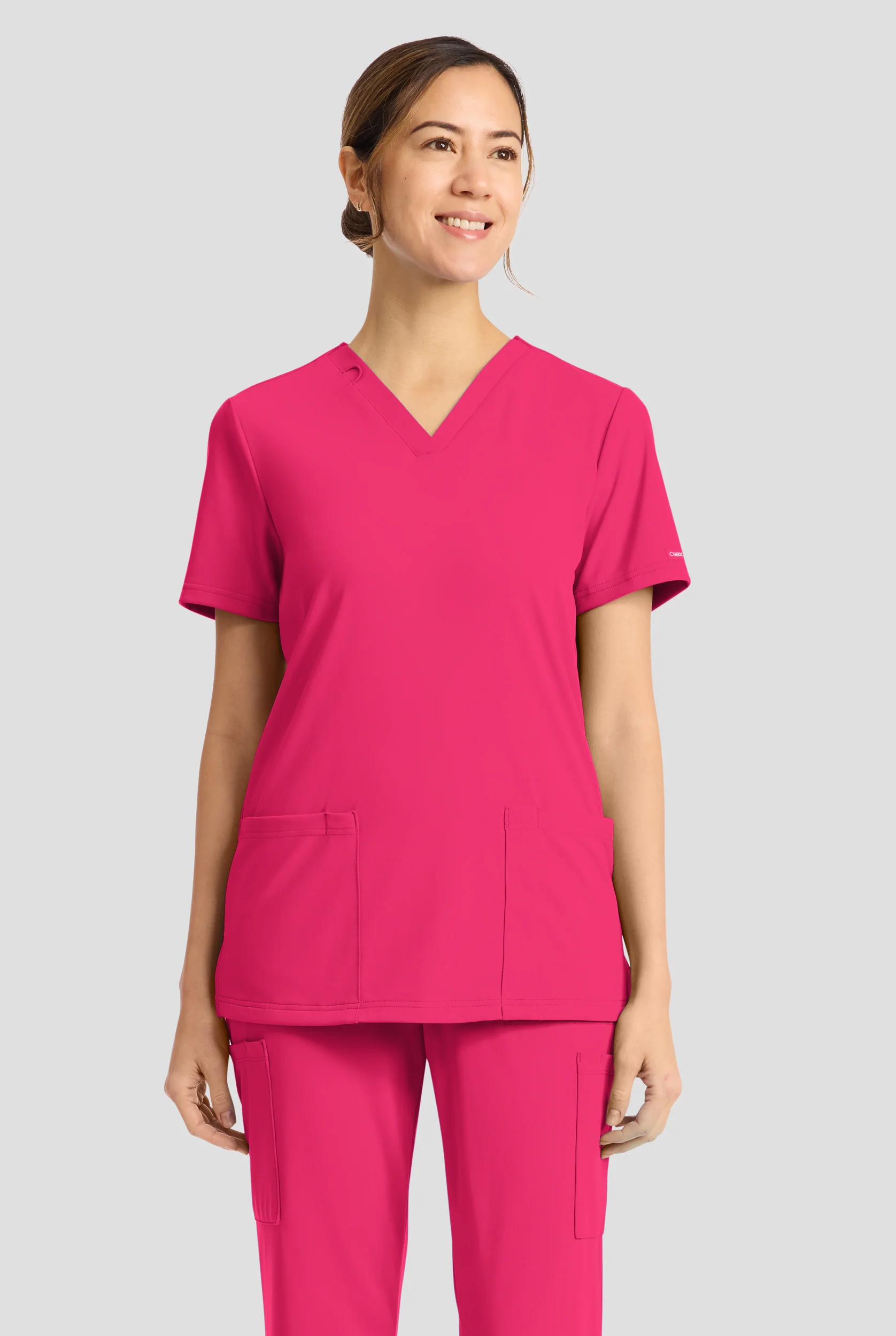 Cherokee Achieve Women's 2-Pocket STRETCH Knit V-Neck Scrub Top
