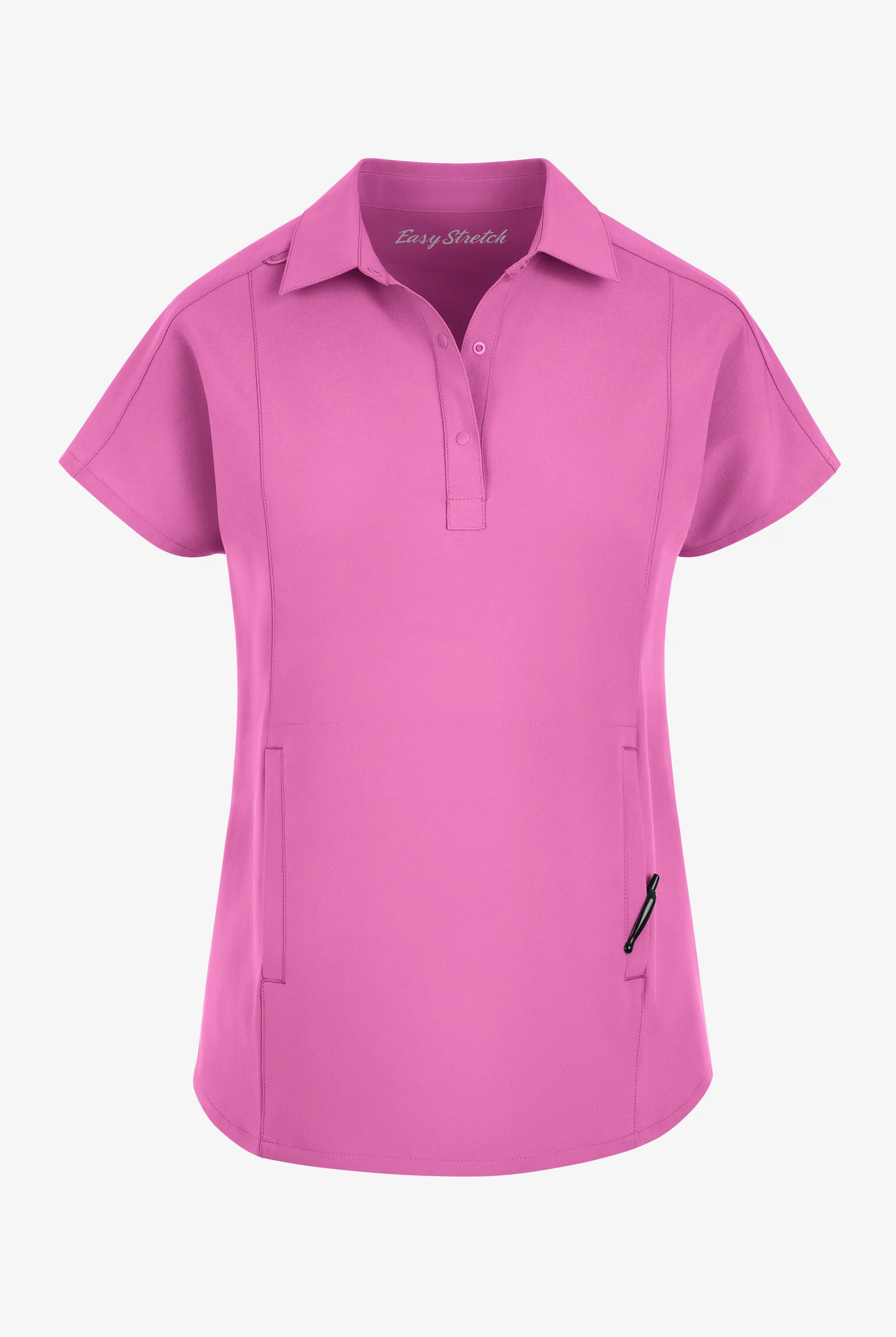 Easy STRETCH LEA Women's 3-Pocket Polo Collar Scrub Top