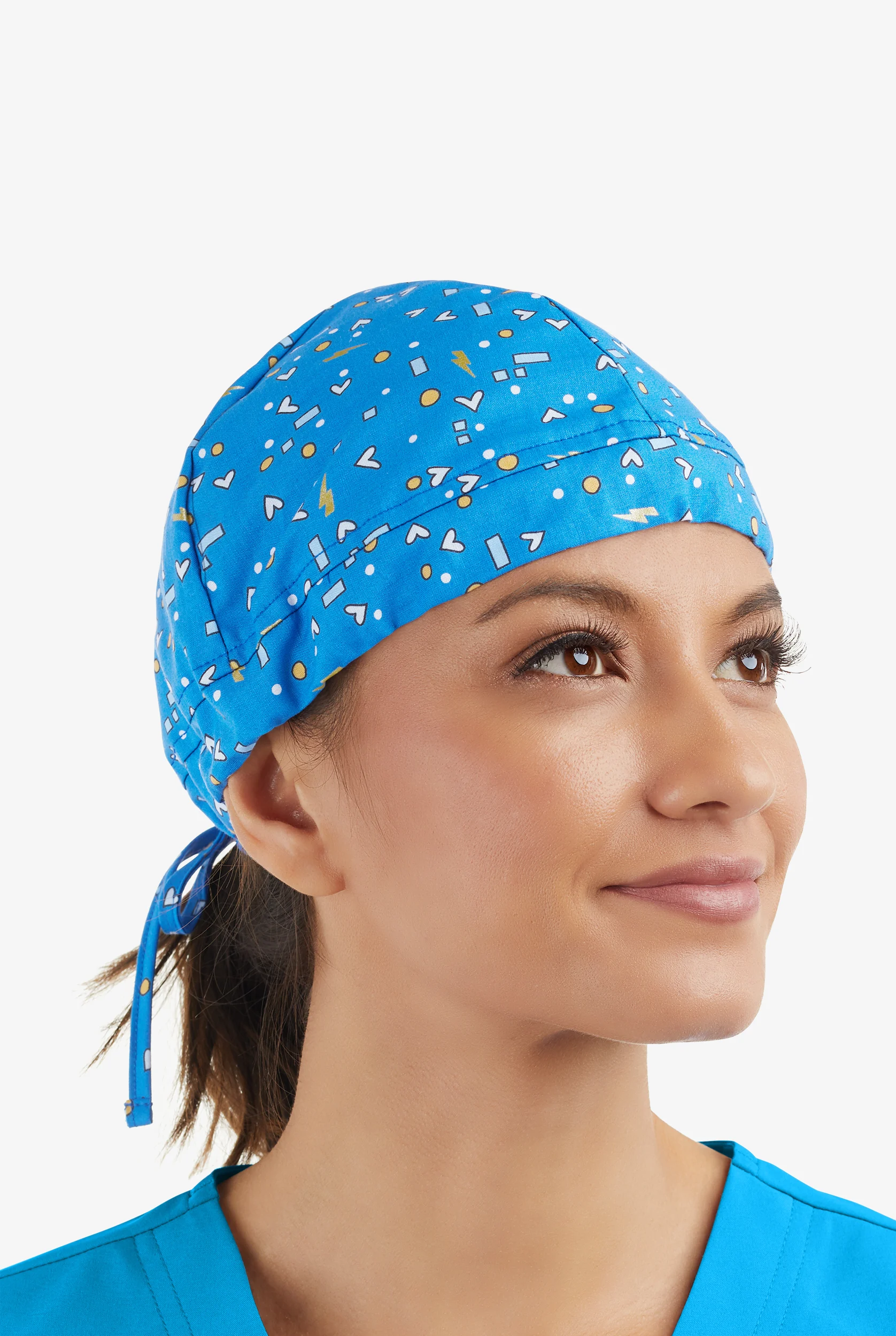Gorro médico estampado unisex UA Shape the World STRETCH con cordón ajustable