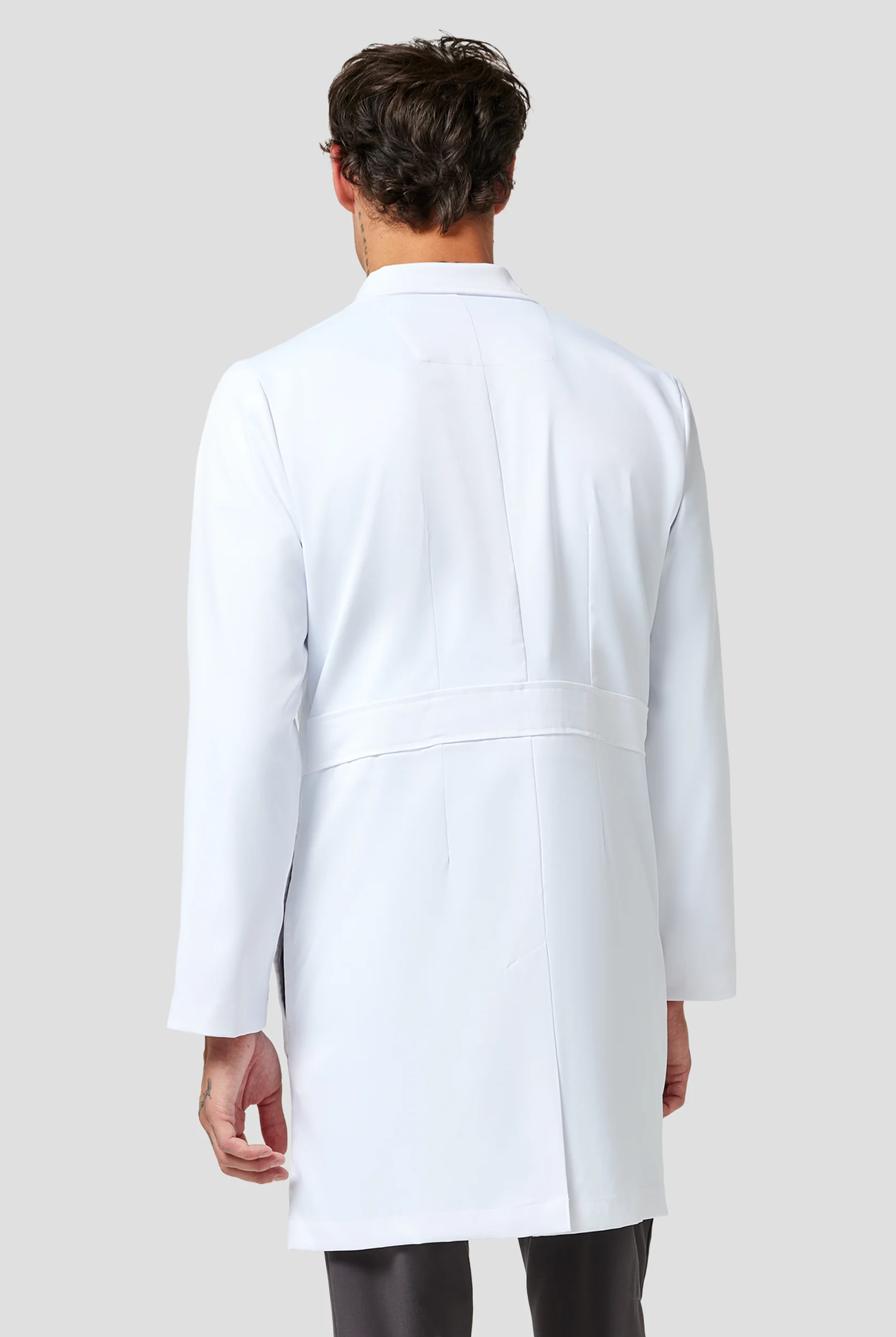 Healing Hands White Coat Minimalist Men's 38" 5-Pocket STRETCH Lab Coat