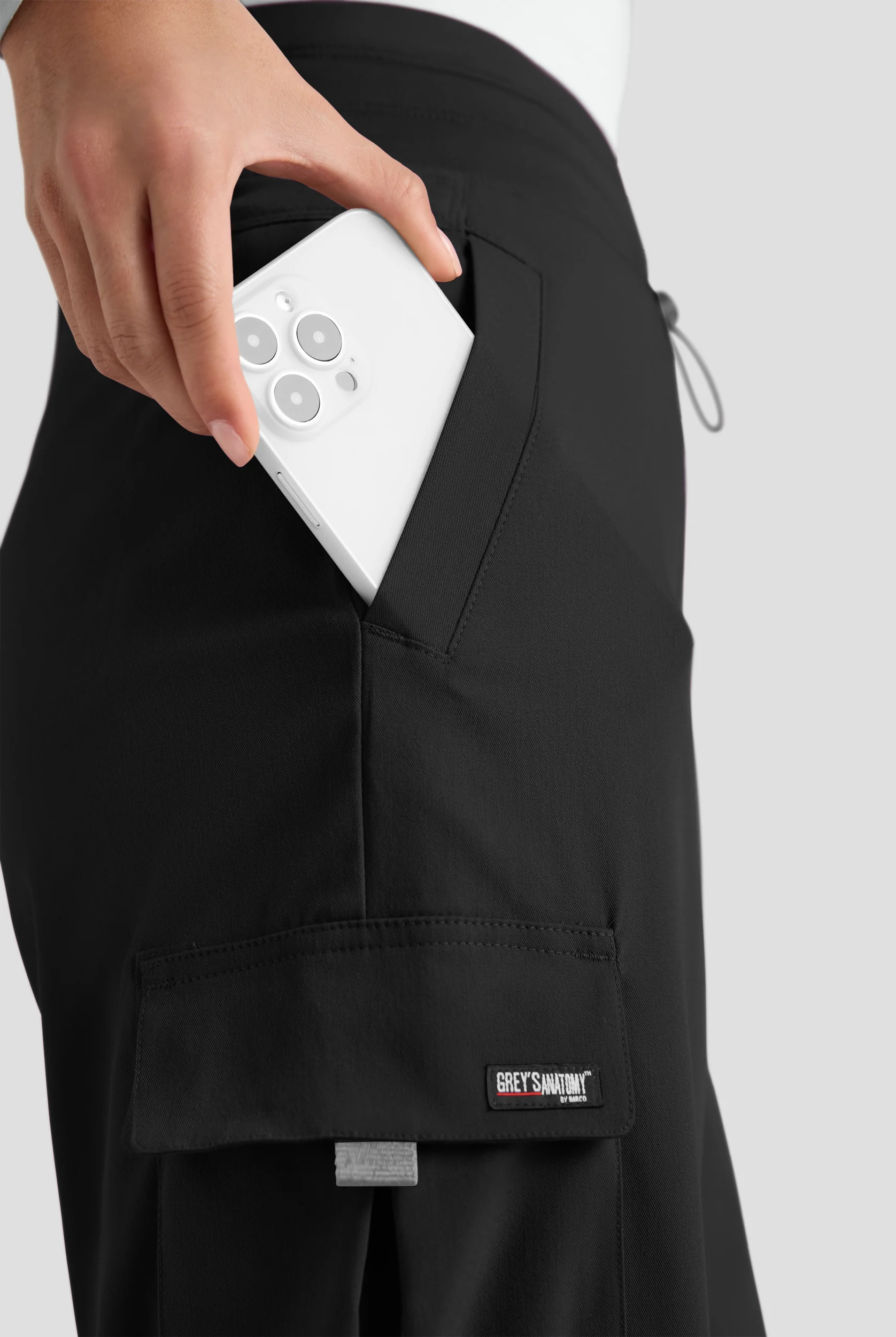 Pantal&oacute;n m&eacute;dico Grey's Anatomy by Barco Emerge Teagan STRETCH de tiro alto con piernas anchas y 6 bolsillos para mujer