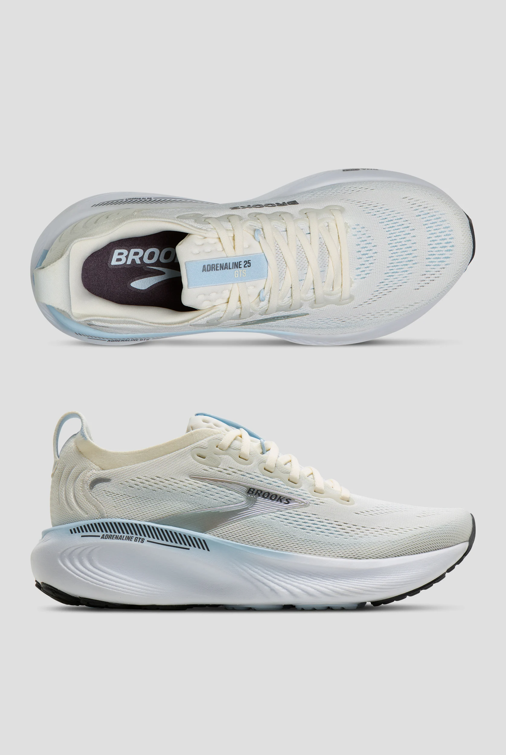 Zapatillas deportivas Brooks Adrenaline GTS 25 Star White/Nantucket/Chrome con cordones para mujer