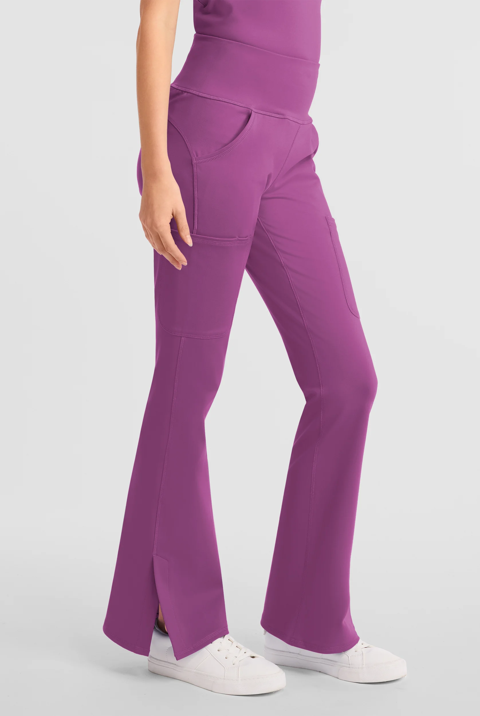 Pantal&oacute;n m&eacute;dico Med Couture Amp Knit STRETCH estilo yoga con piernas acampanadas y 5 bolsillos para mujer